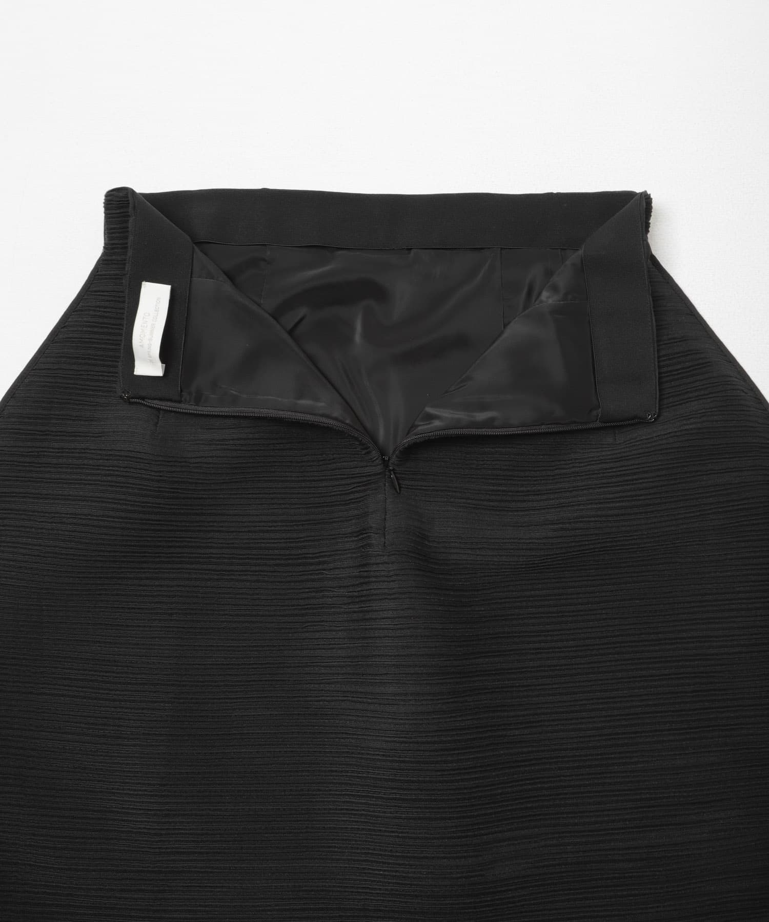AMOMENTO　PLEATS CURVED SKIRT BLACK 0