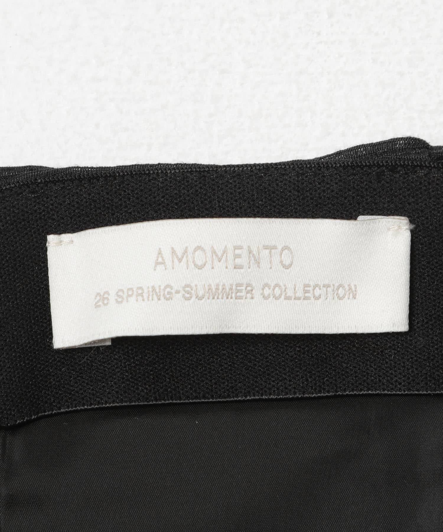 AMOMENTO　PLEATS CURVED SKIRT BLACK 0