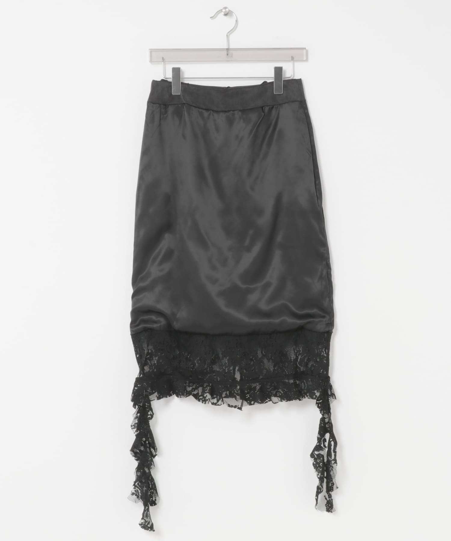 VIVIANO　BOUDOIR SATIN SKIRT BLACK M