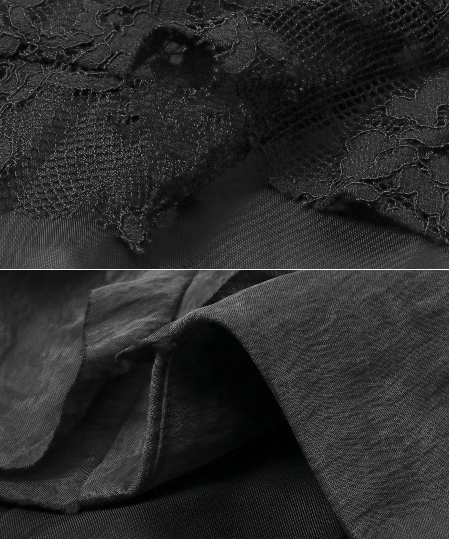 VIVIANO　BOUDOIR SATIN SKIRT BLACK M