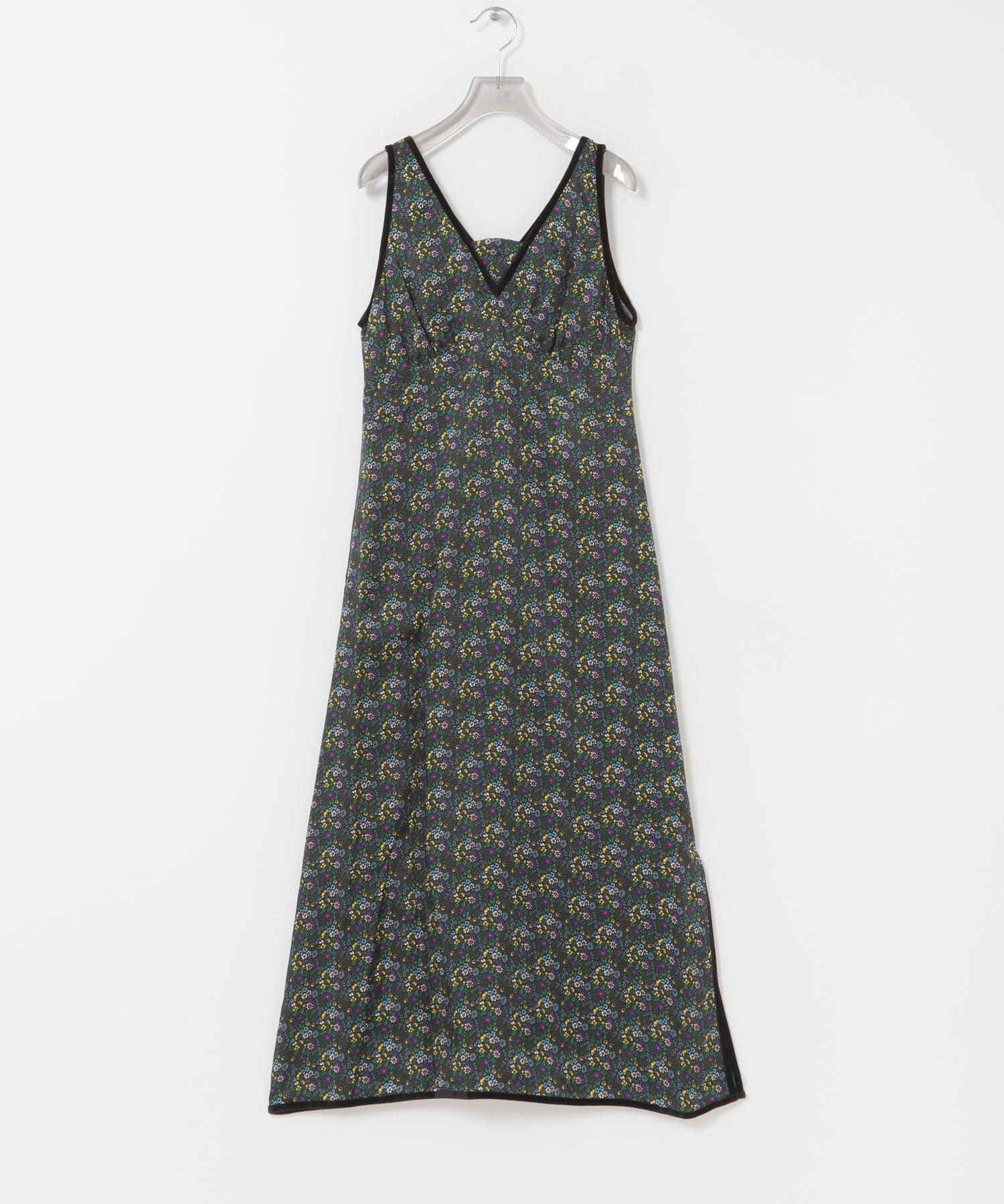 NOMARHYTHM TEXTILE SMALL FLOWER SLIP DRESS(1 BLACK): ワンピース