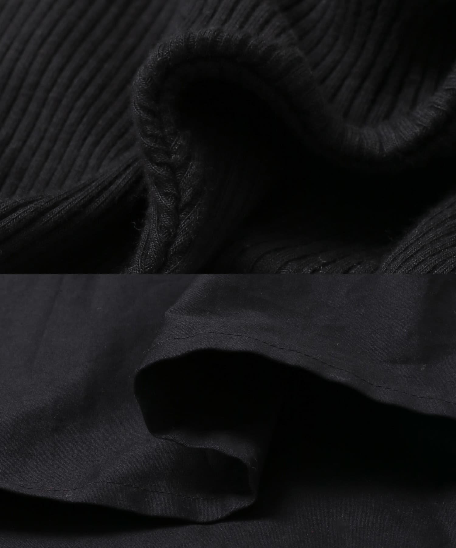 ESTHE　RIB POPLIN DRESS BLACK S