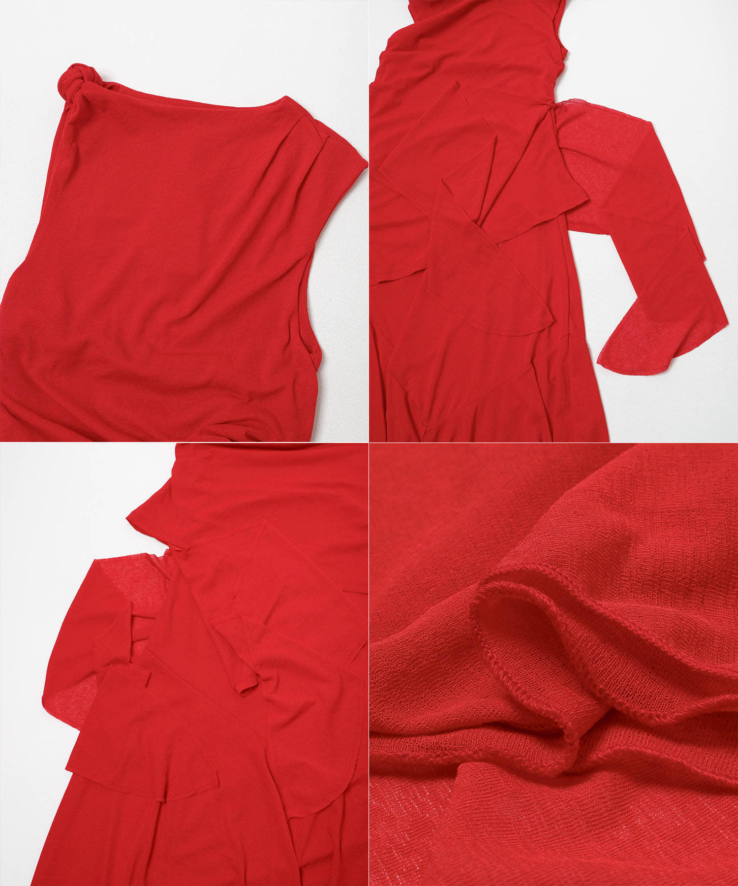 GANNI　DRAPED KNOT LONG DRESS GOJI BERRY 36