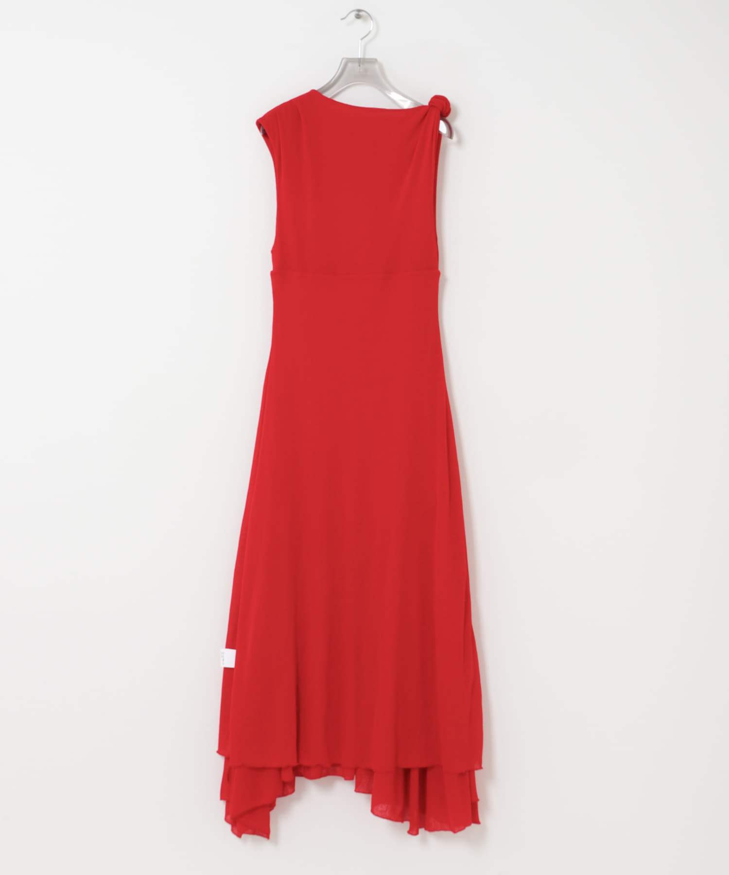 GANNI　DRAPED KNOT LONG DRESS GOJI BERRY 36