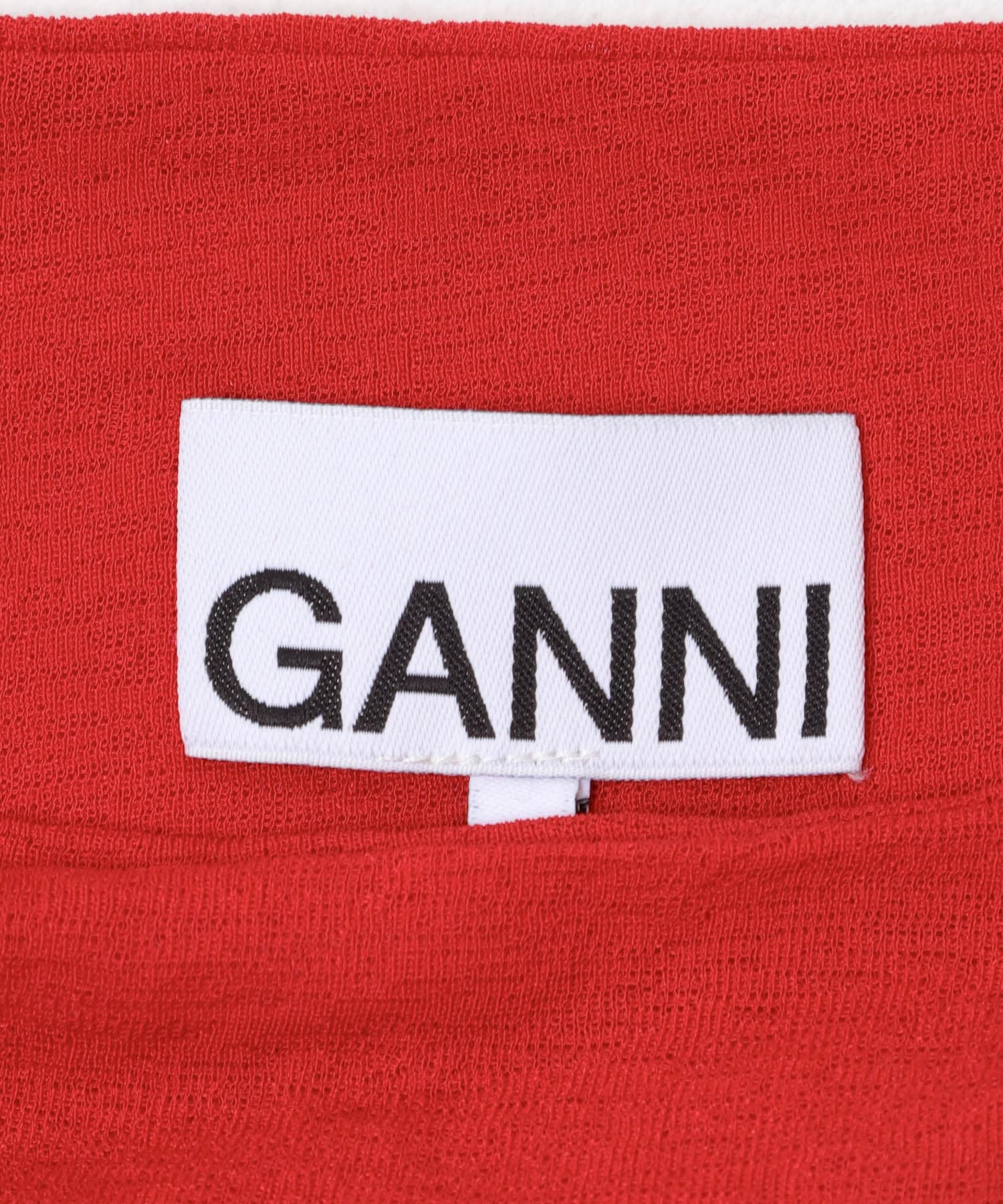 GANNI　DRAPED KNOT LONG DRESS GOJI BERRY 36