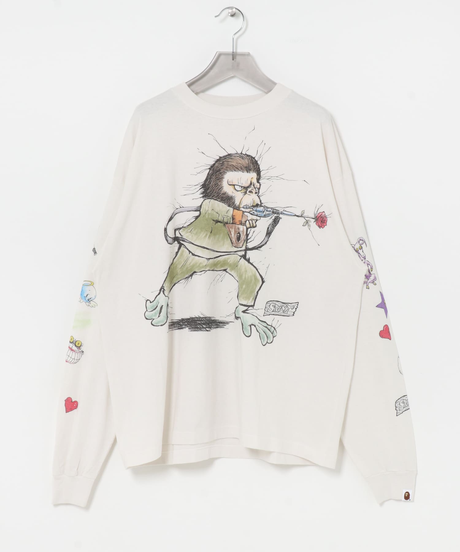 SAINT M×××××× LONG-SLEEVE T-SHIRTS RUNNING(L WHITE): トップス