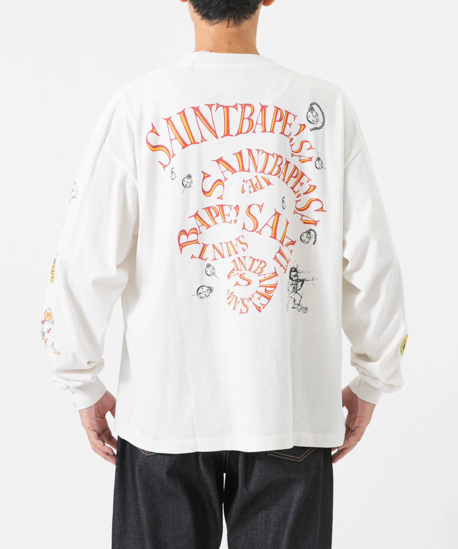 SAINT M×××××× LONG-SLEEVE T-SHIRTS RUNNING(L WHITE): トップス