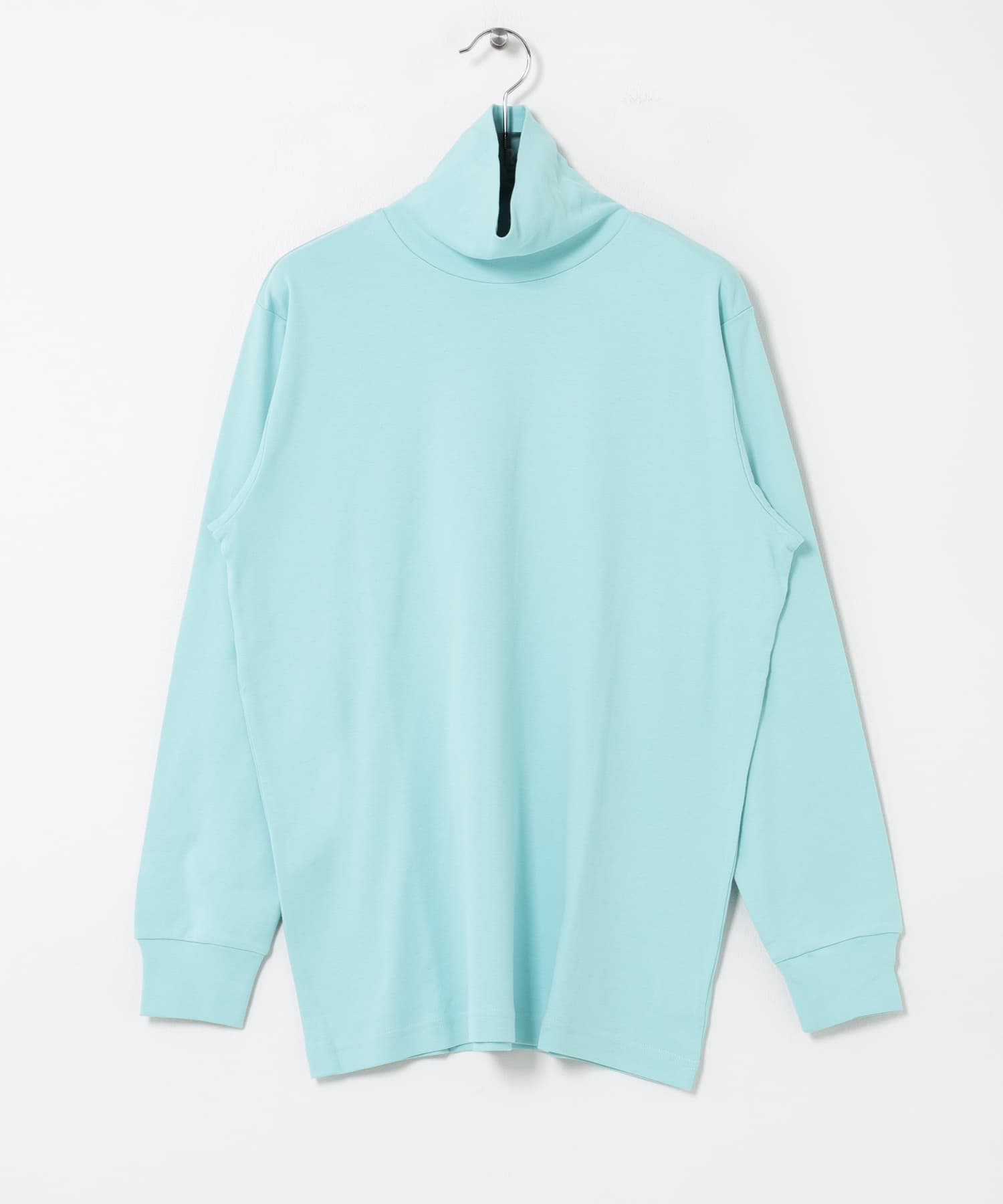 DRESS　Plain Cotton Turtle-neck T.BLUE S