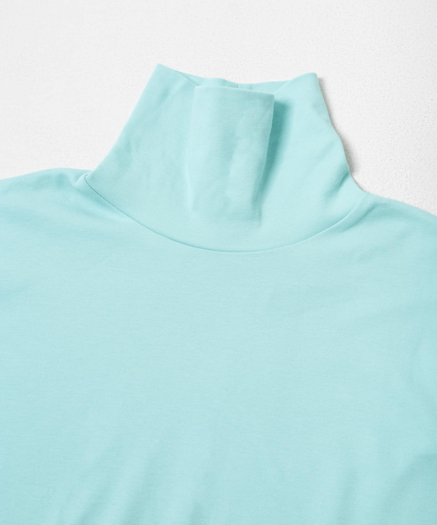 DRESS　Plain Cotton Turtle-neck T.BLUE S