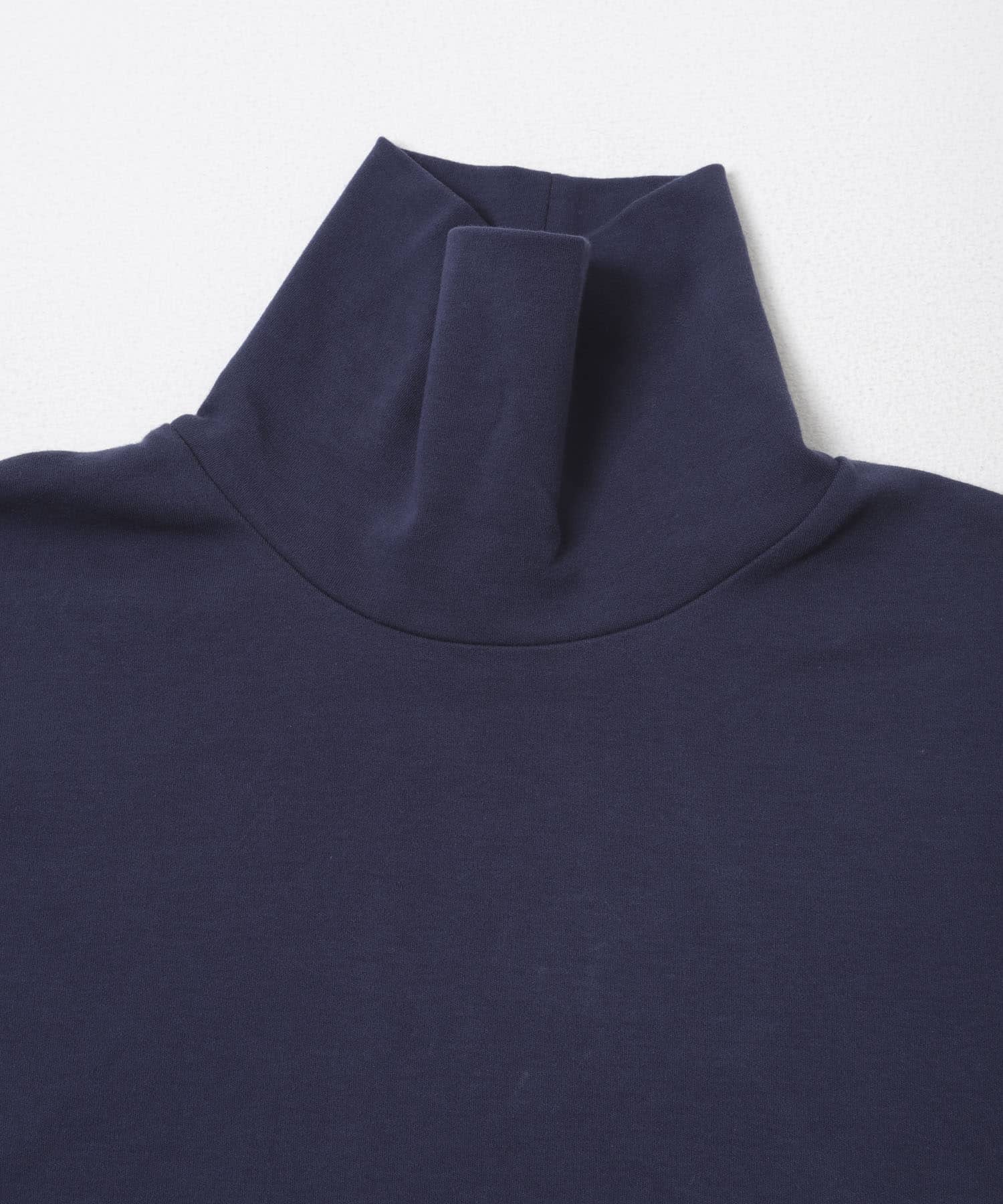 DRESS　Plain Cotton Turtle-neck NAVY S