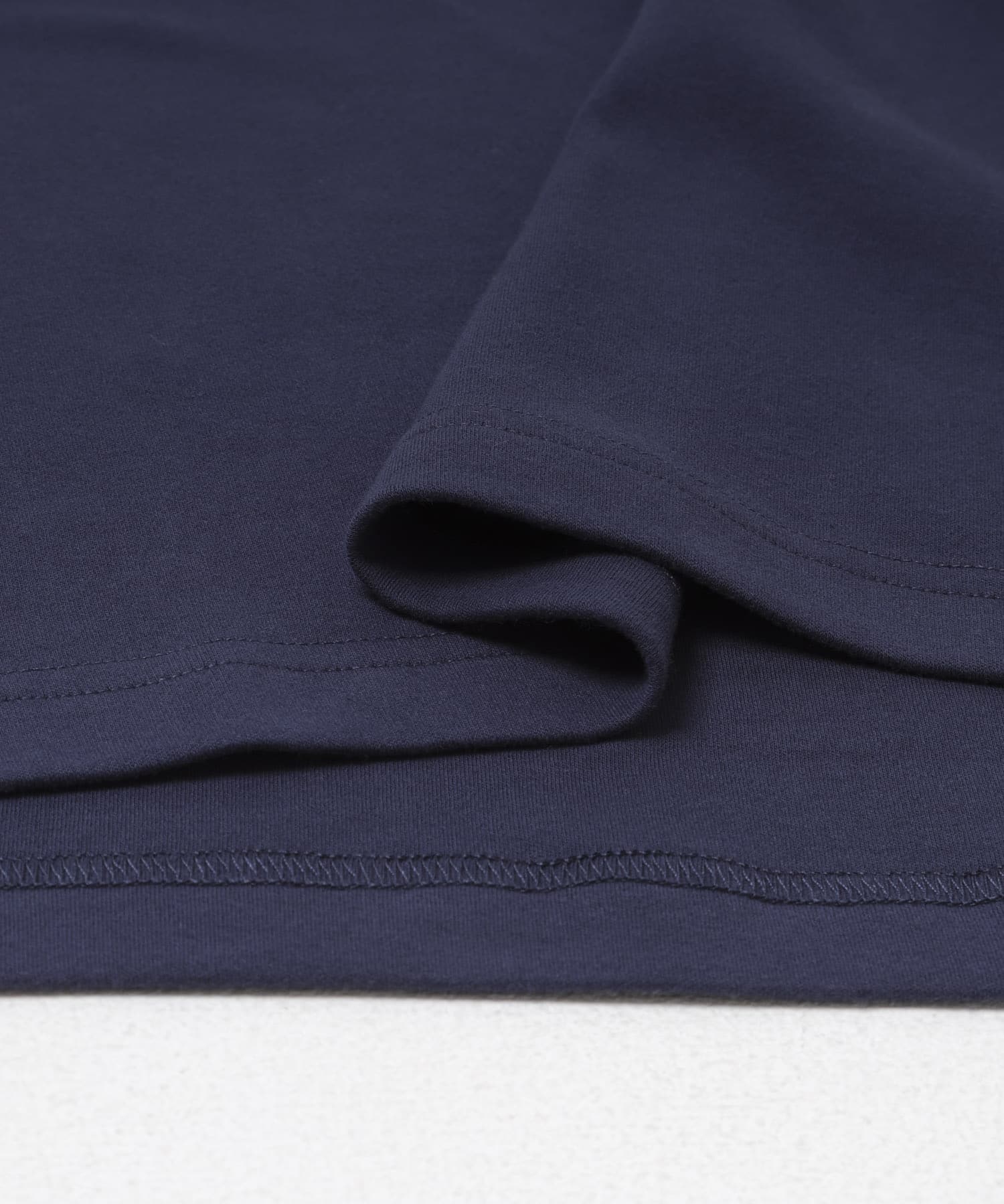 DRESS　Plain Cotton Turtle-neck NAVY S