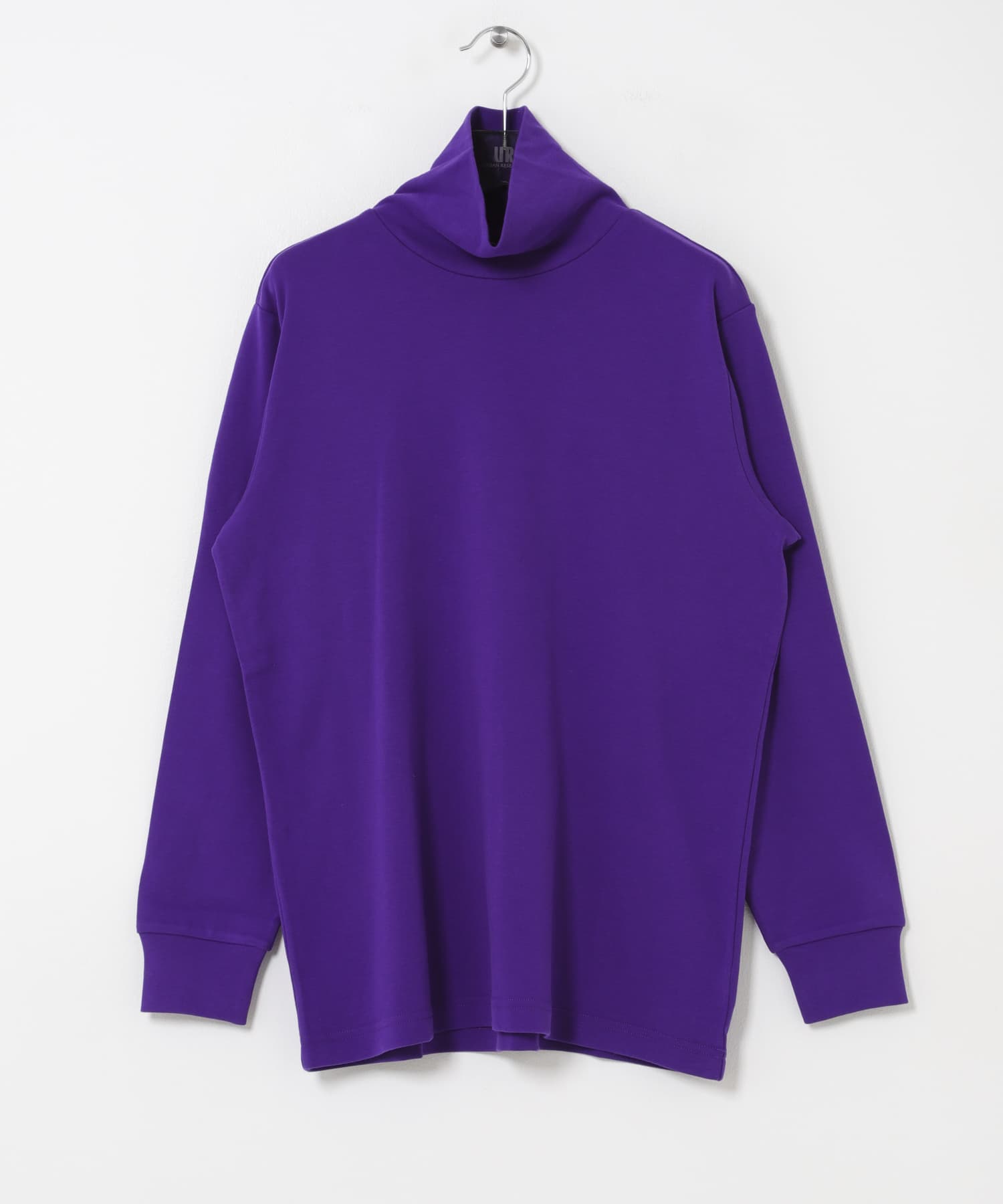 DRESS　Plain Cotton Turtle-neck PURPLE S