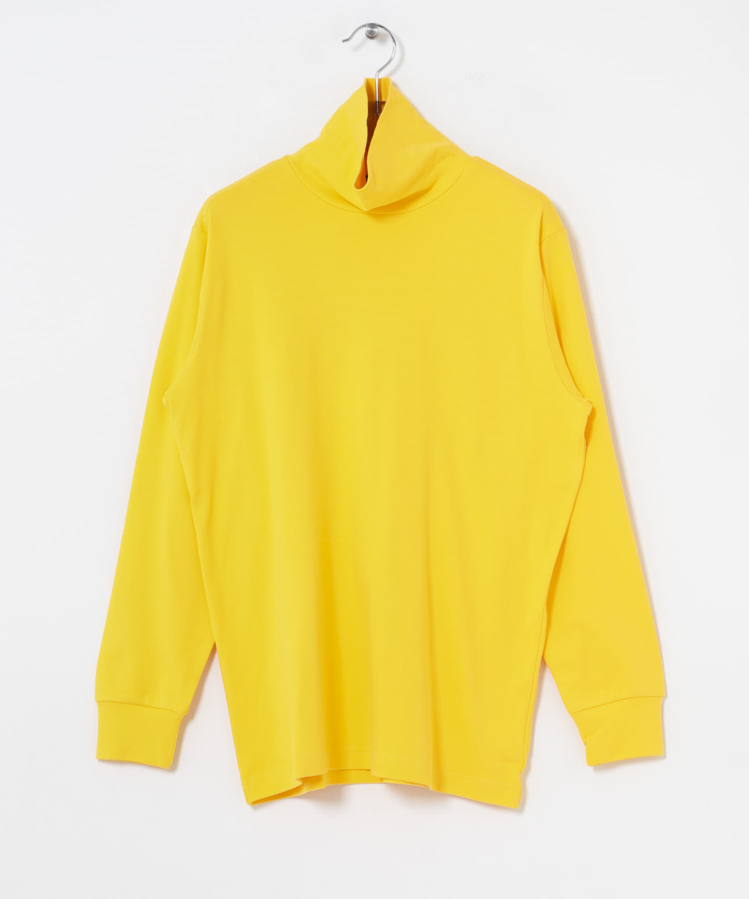 DRESS　Plain Cotton Turtle-neck YELLOW S