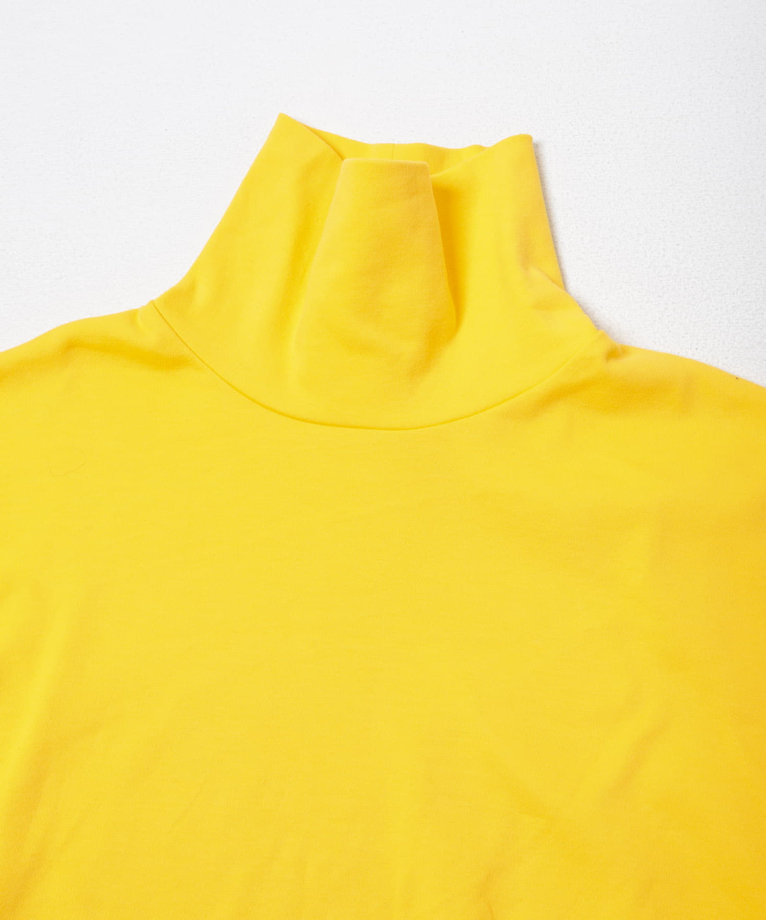 DRESS　Plain Cotton Turtle-neck YELLOW S