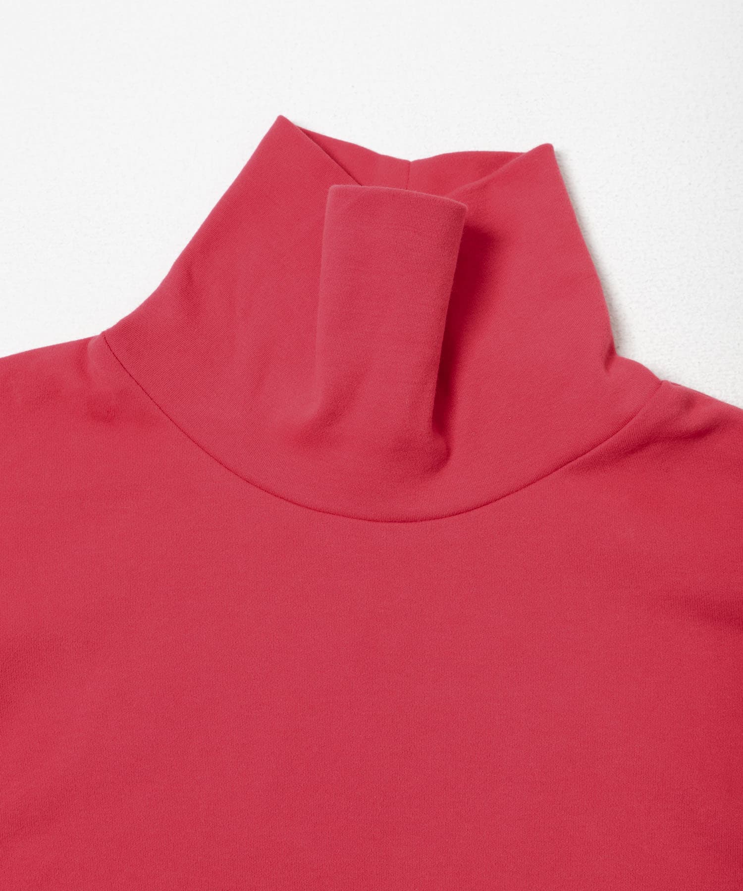 DRESS　Plain Cotton Turtle-neck RED S