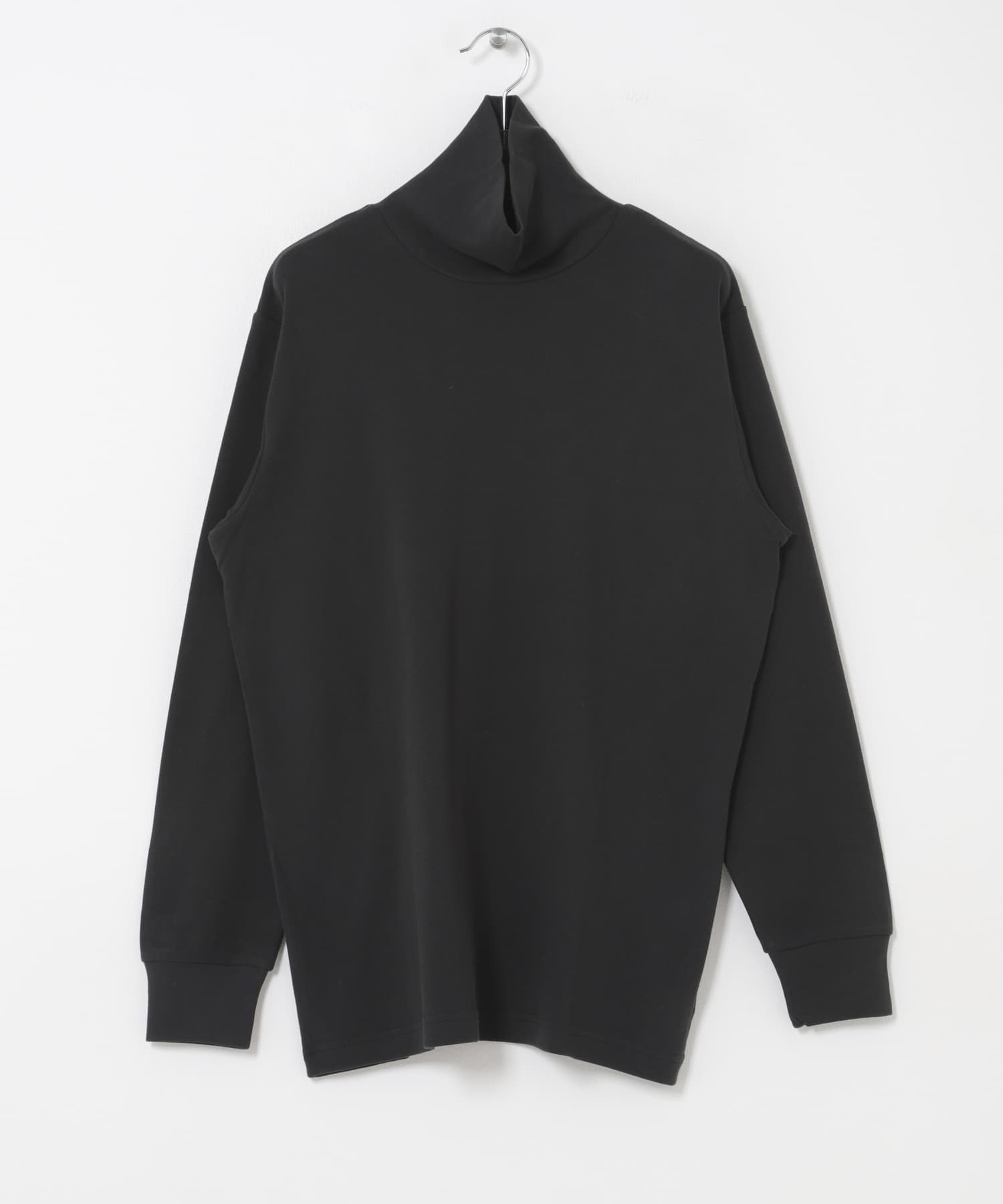 DRESS　Plain Cotton Turtle-neck BLACK S