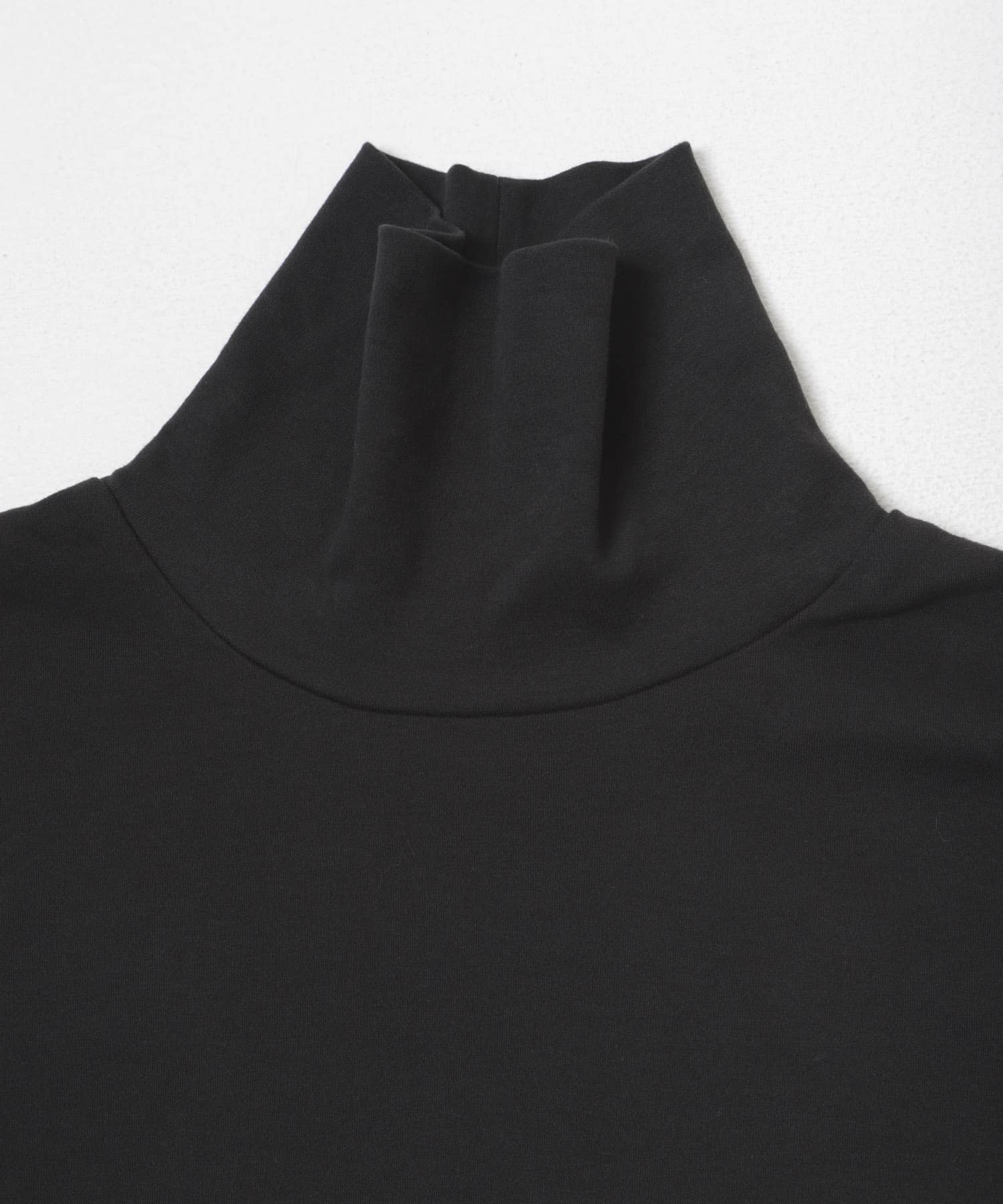 DRESS　Plain Cotton Turtle-neck BLACK S