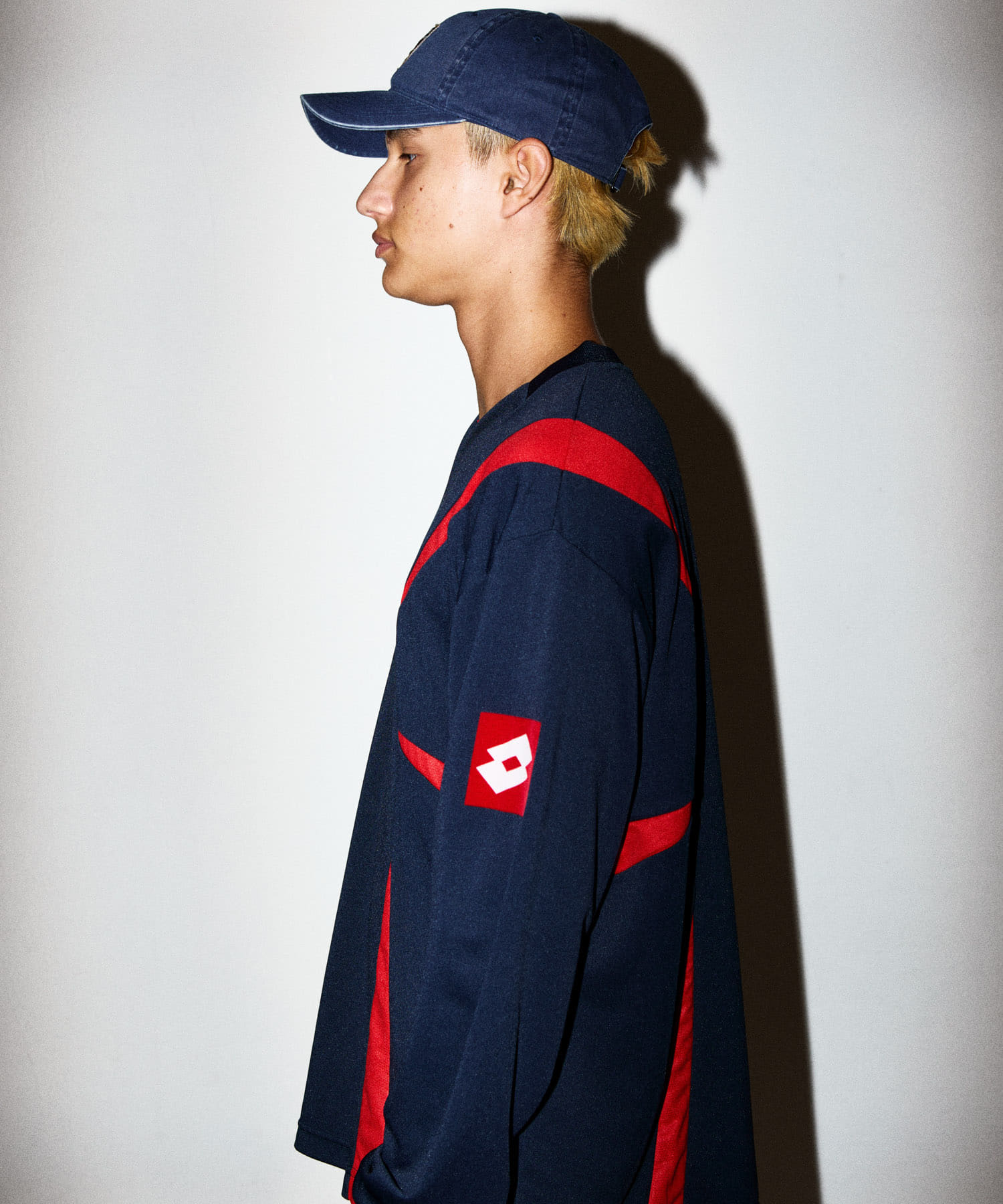 LOTTO　PANEL GAME LONG-SLEEVE SHIRTS NAVY M