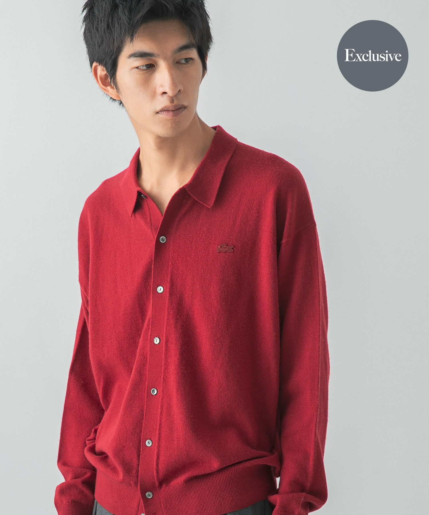 『別注』LACOSTE×URBAN RESEARC　KNIT POLO CARDIGAN