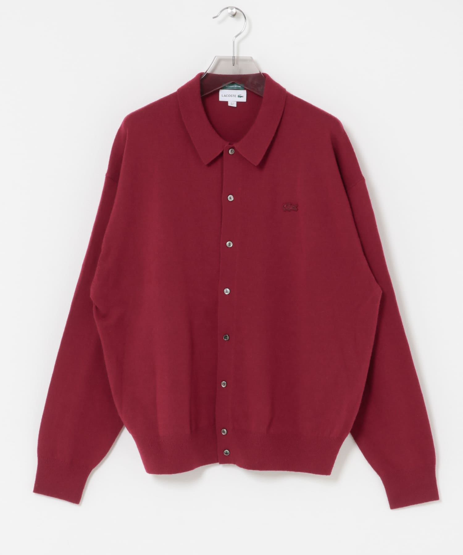 『別注』LACOSTE×URBAN RESEARC　KNIT POLO CARDIGAN D Cherry 3