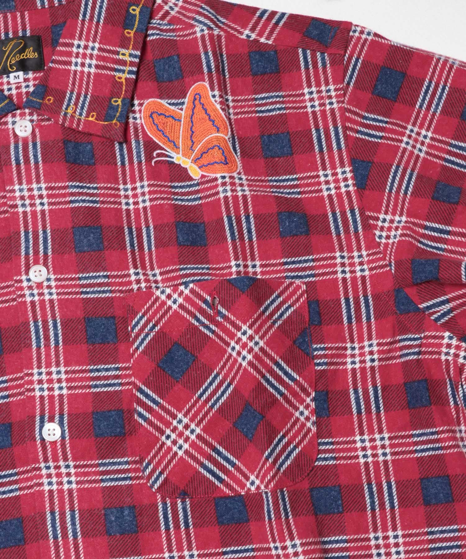 Needles　ONE-UP SHIRTS-PRINTED F/P A RED/NAVY S