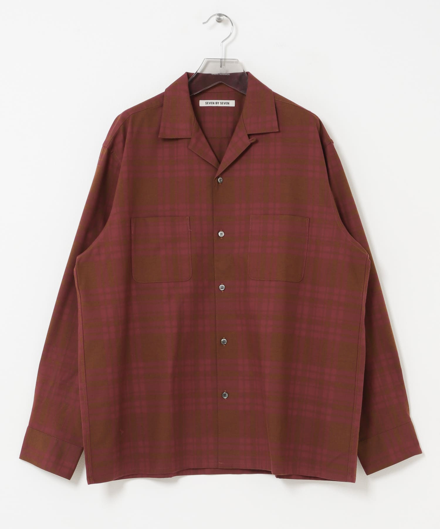 SEVEN BY SEVEN　OPEN COLLAR SHIRTS - European Check -