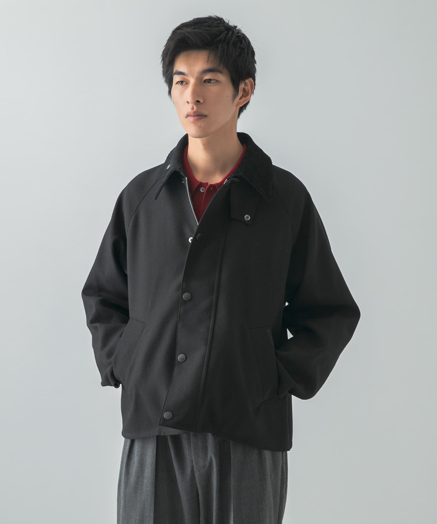 別注』Barbour / URBAN RESEARCH TRANSPORT WOOL JACKET(36 BLACK