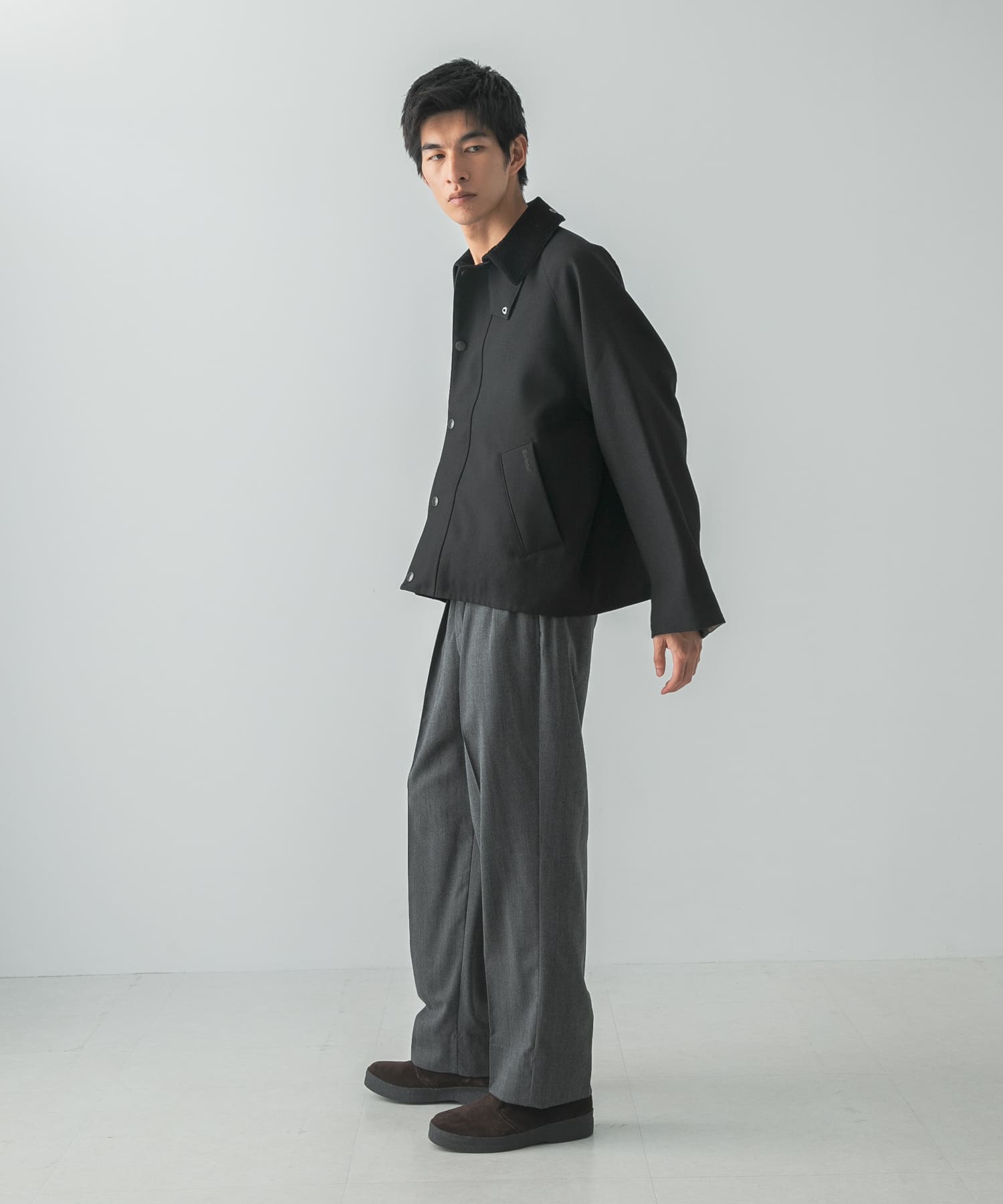 別注』Barbour / URBAN RESEARCH TRANSPORT WOOL JACKET(36 BLACK