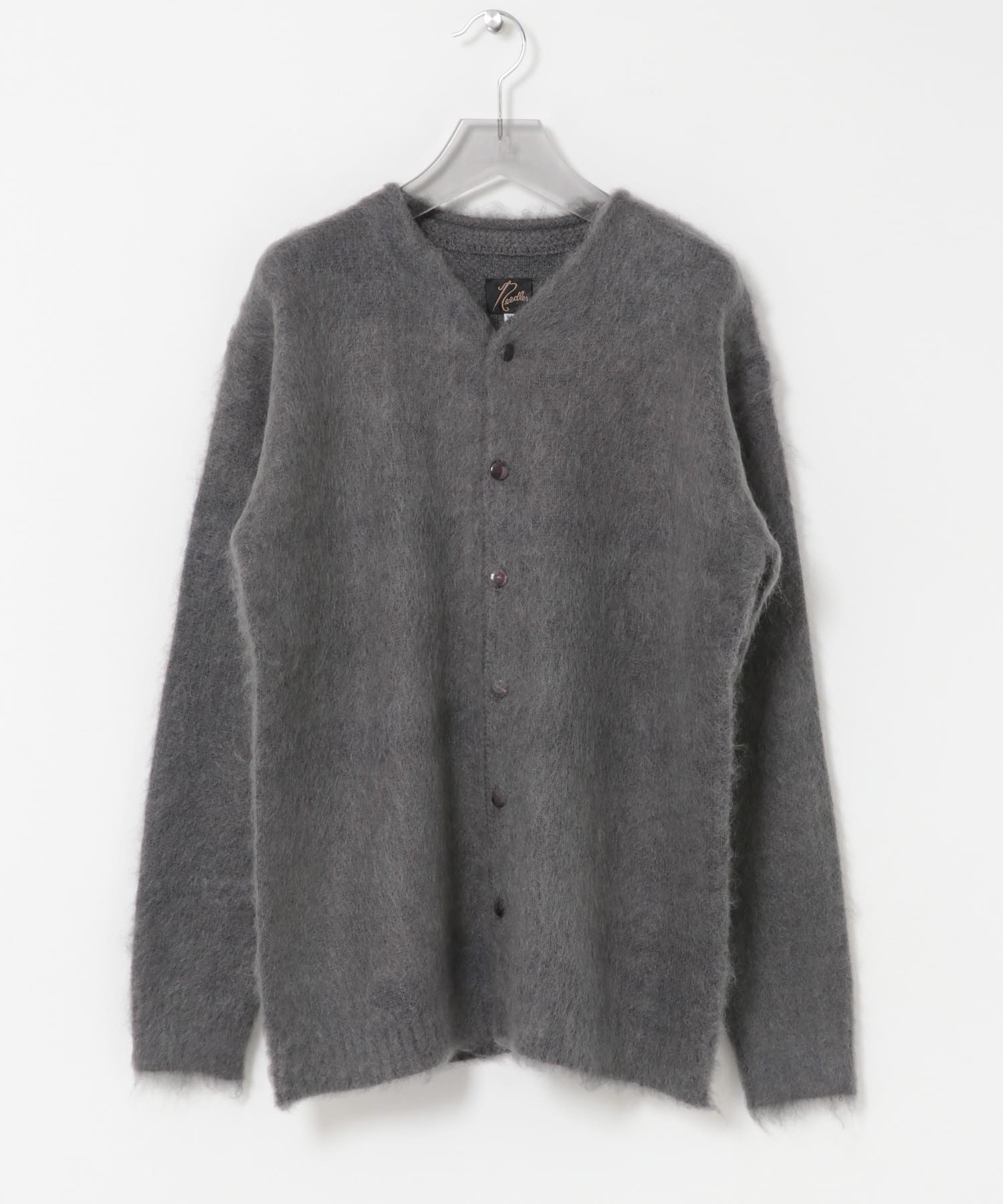Needles MOHAIR CREW-NECK CARDIGAN -SOLID(S C-BLACK): トップス
