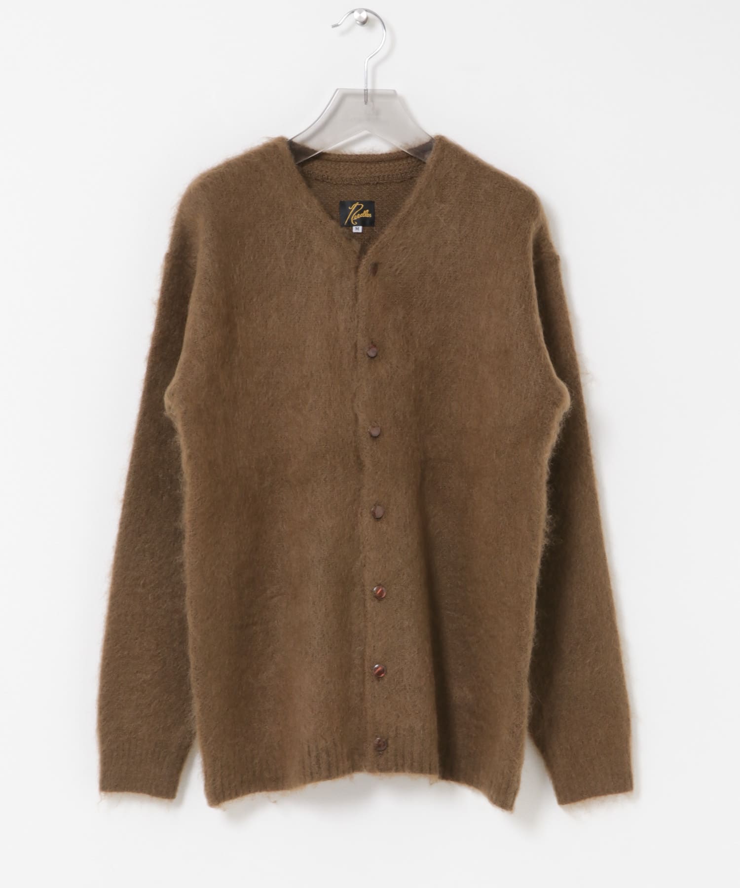 Needles　MOHAIR CREW-NECK CARDIGAN -SOLID A-BROWN S