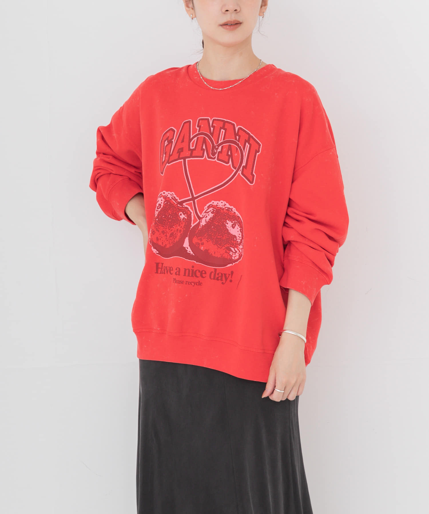 GANNI　ISOLI CREWNECK CHERRY