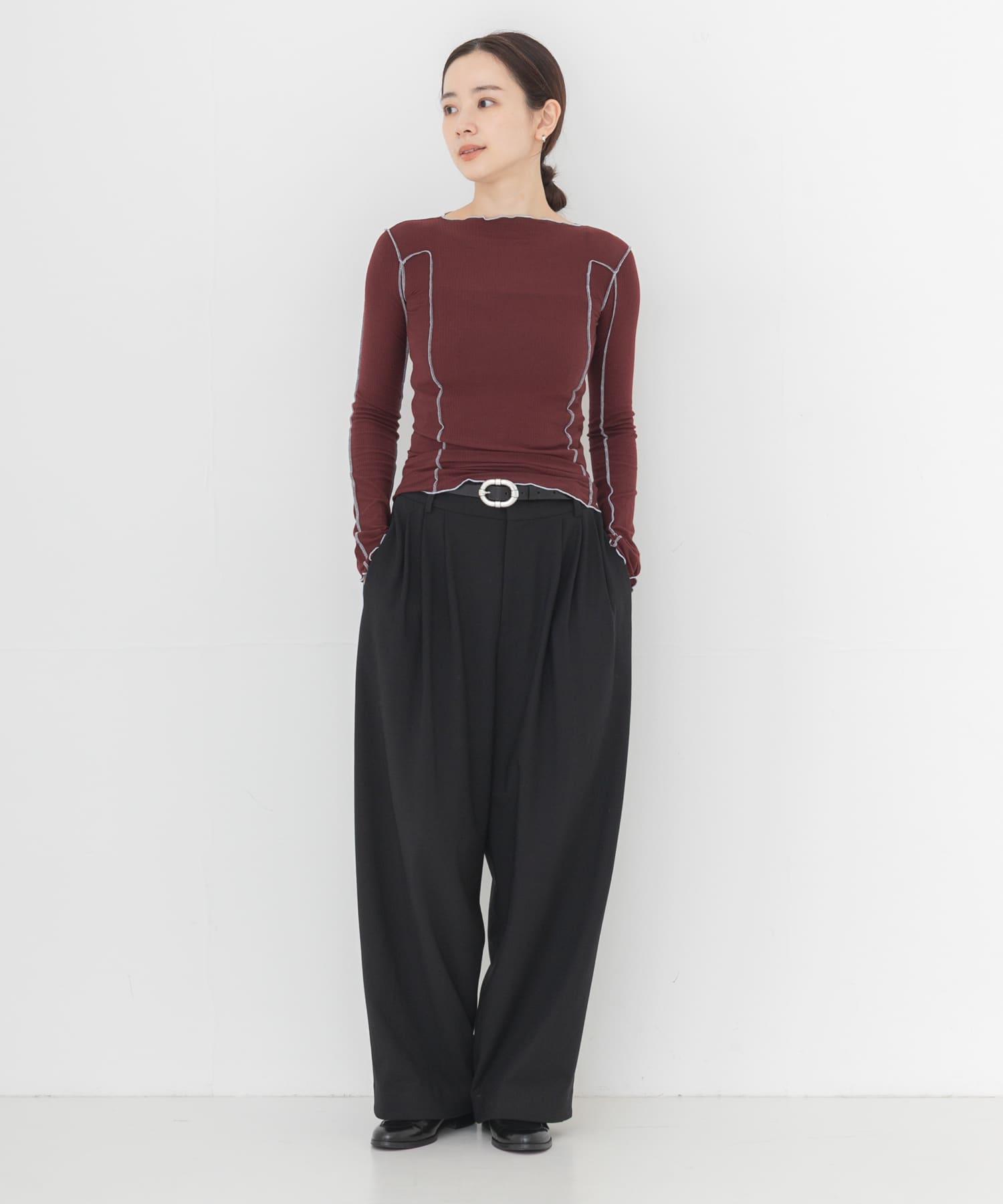 BASERANGE OMATO LONG SLEEVE T-SHIRTS(S NARA RED): トップス｜URBAN