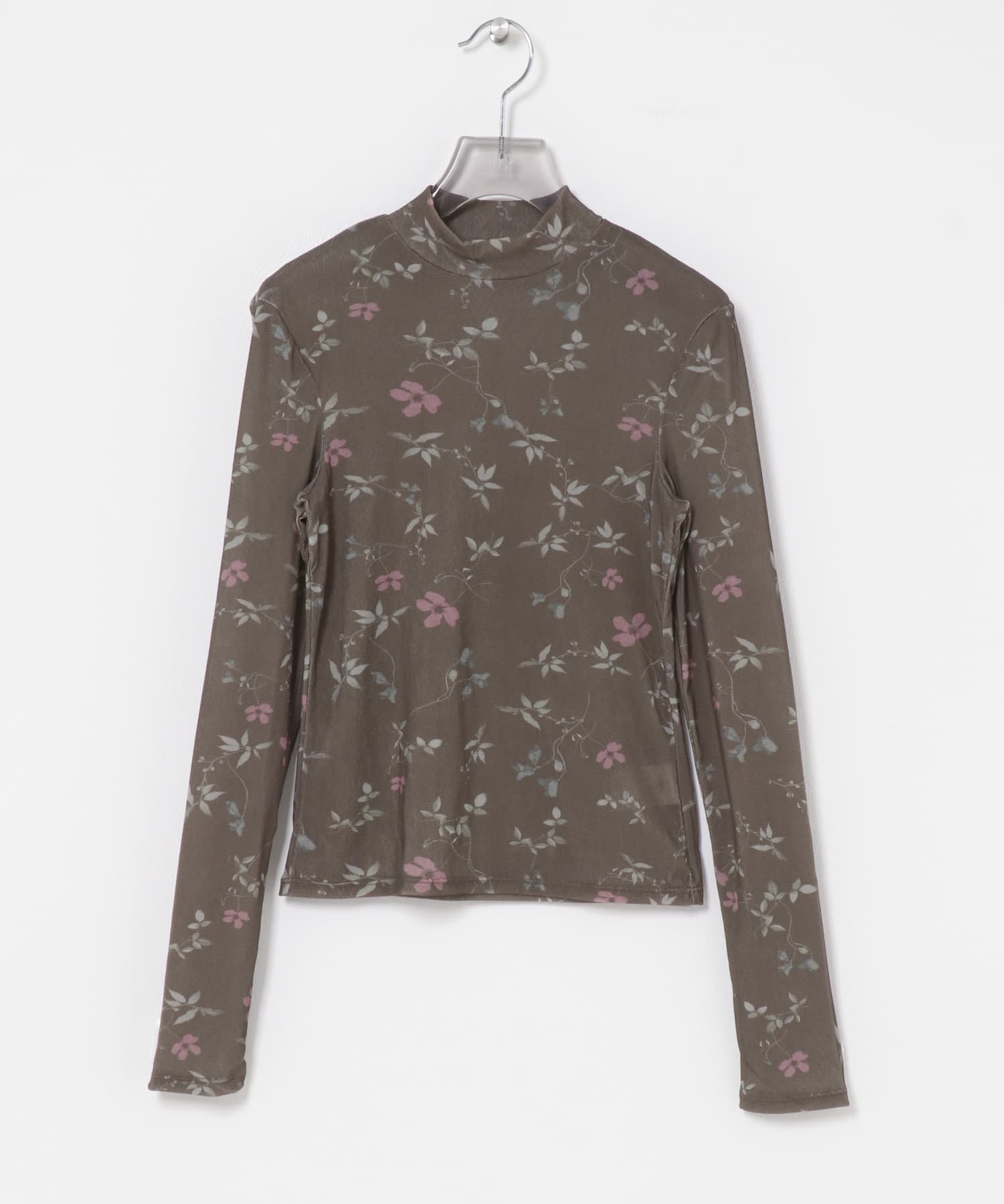 AMOMENTO　FLORAL MOCK NECK TOP