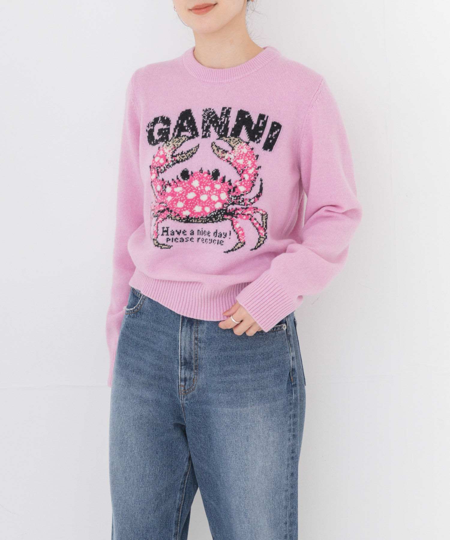 GANNI　GRAPHIC SWEATER CRAB