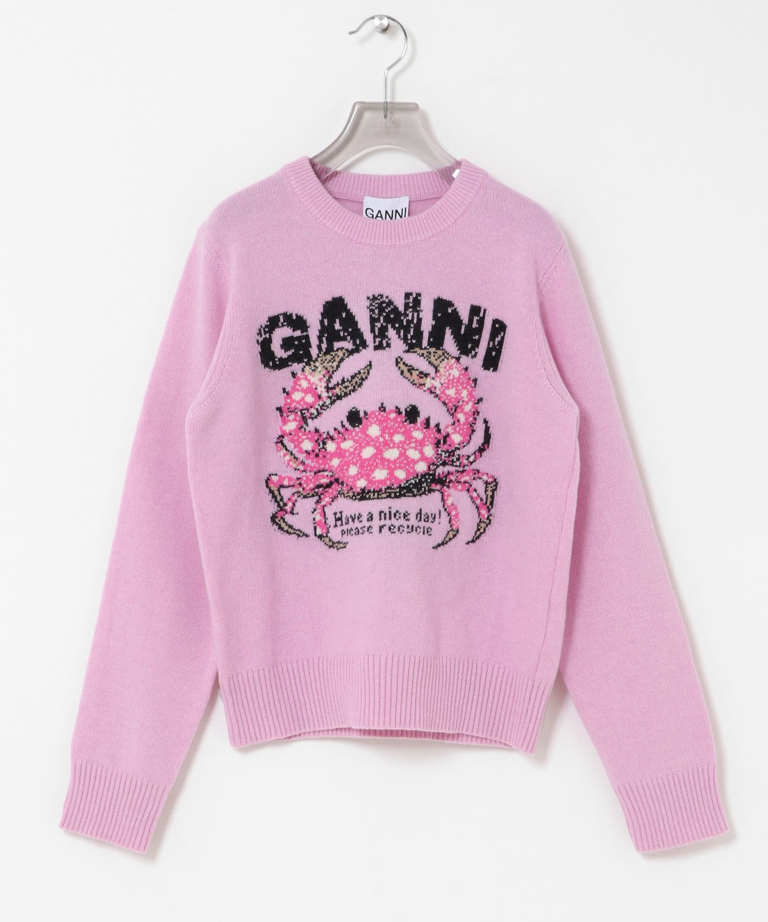 GANNI　GRAPHIC SWEATER CRAB CHALK PINK S