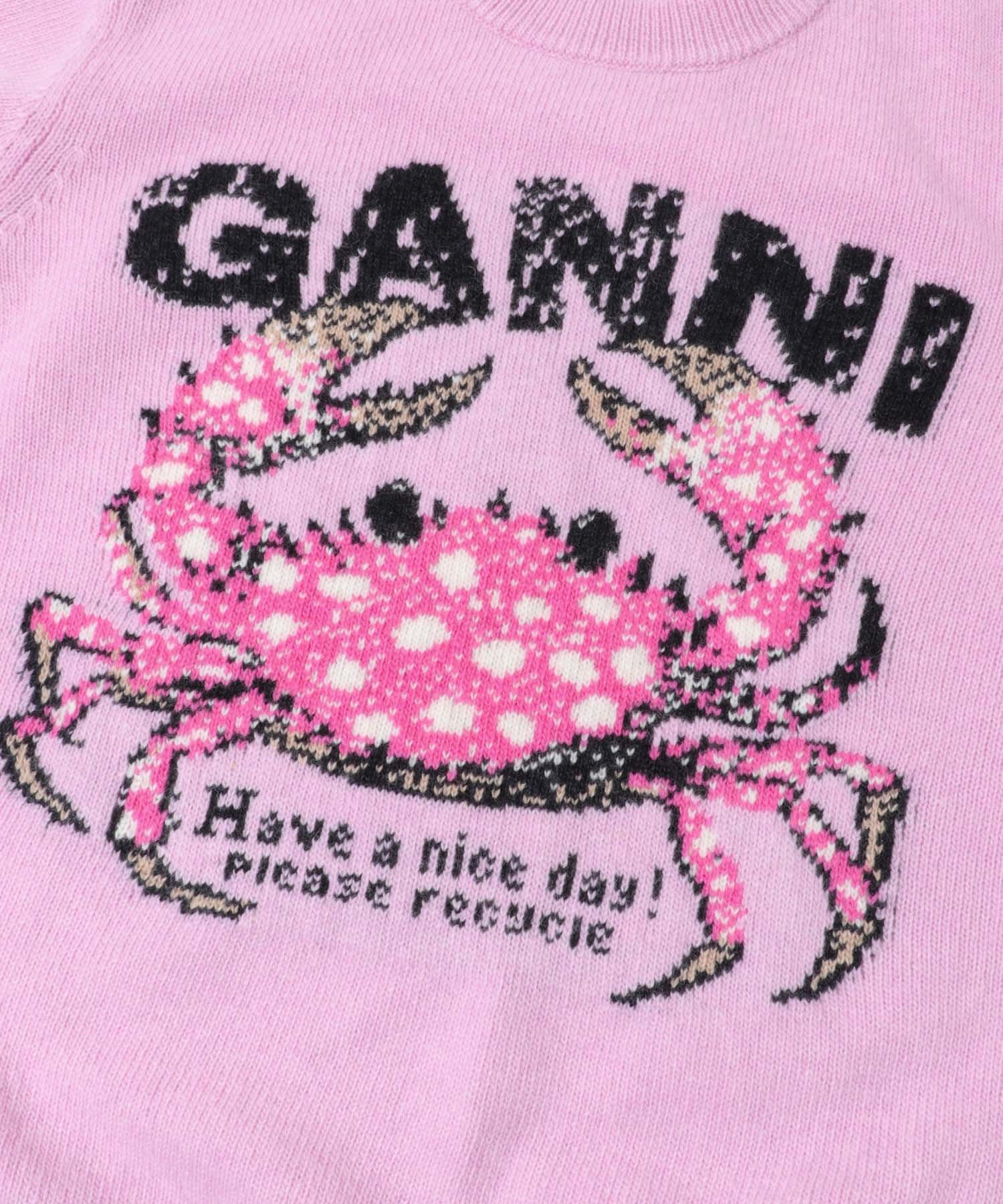 GANNI　GRAPHIC SWEATER CRAB CHALK PINK S