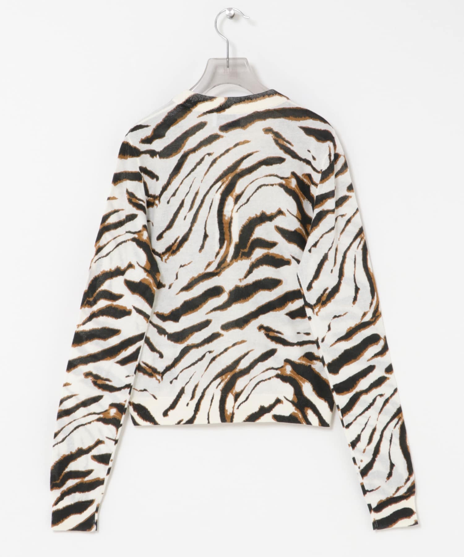 GANNI　SHEER PRINTED COTTON CARDIGAN EGRET S