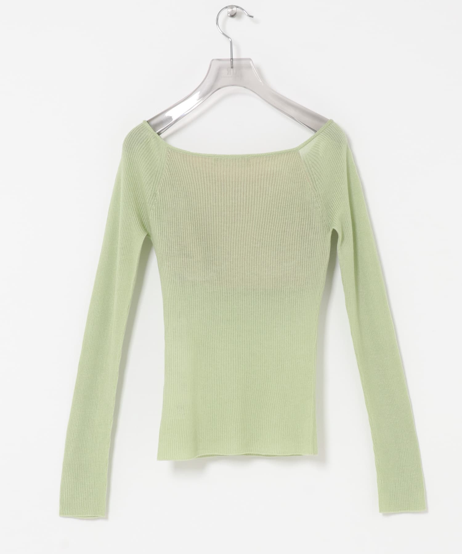 NICENICE MOMENT　OPEN SHOULDER RIB SHELL PISTACHIO S