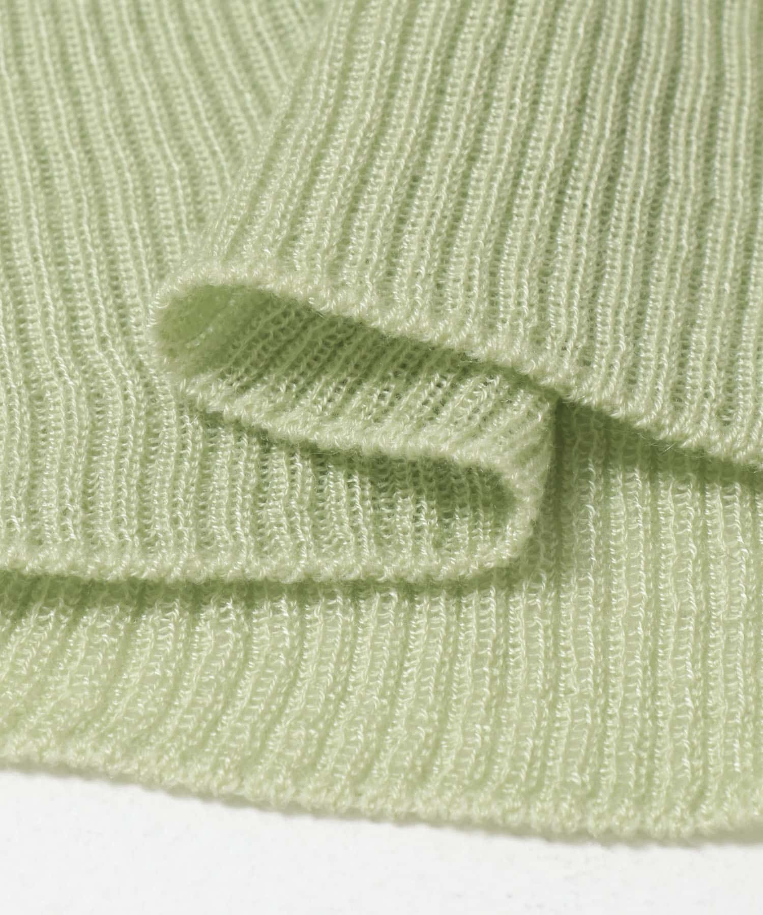 NICENICE MOMENT　OPEN SHOULDER RIB SHELL PISTACHIO S