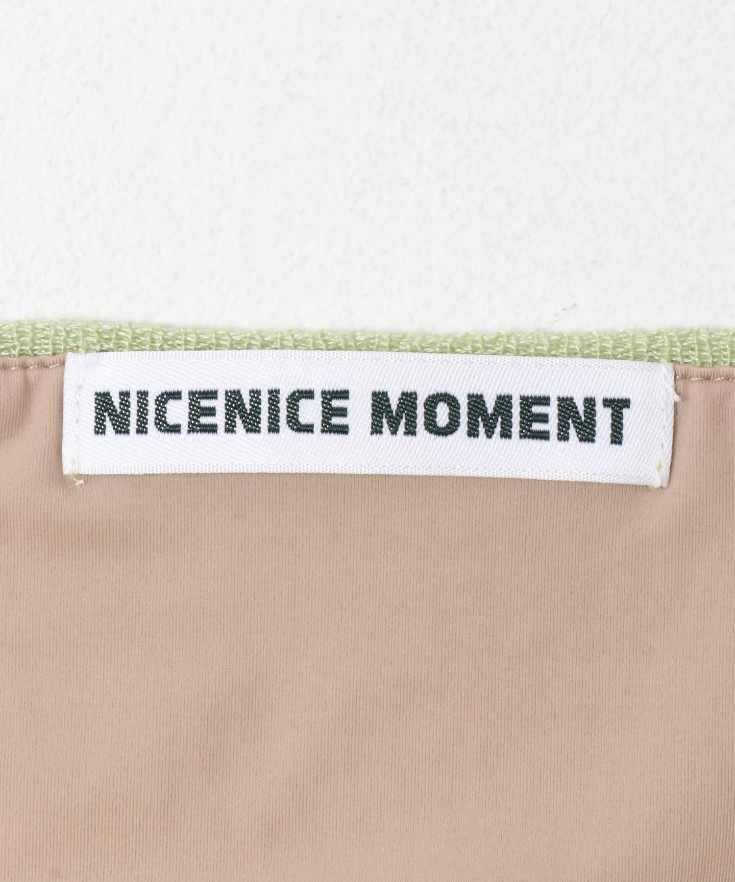 NICENICE MOMENT　OPEN SHOULDER RIB SHELL PISTACHIO S
