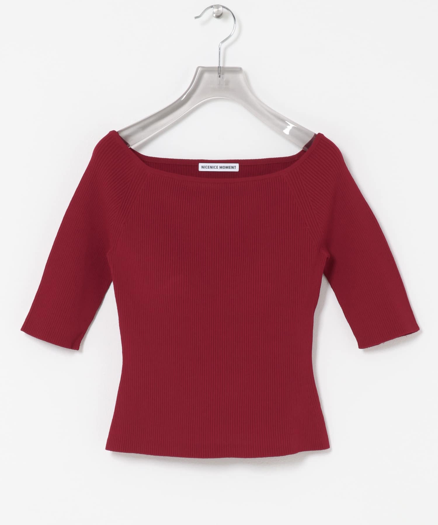 NICENICE MOMENT OPEN SHOULDER HS SHELL(S DEEP RED): トップス