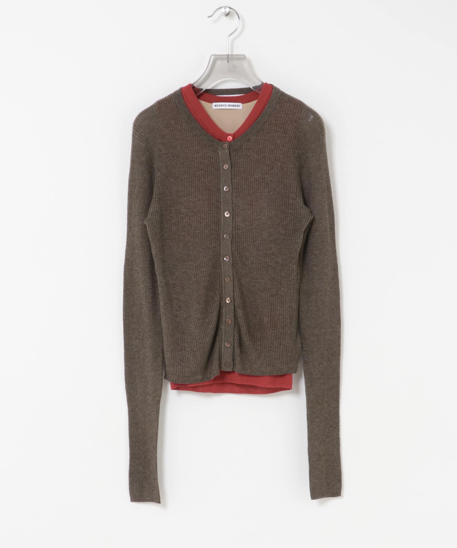 NICENICE MOMENT　LAYERED KNIT CARDIGAN