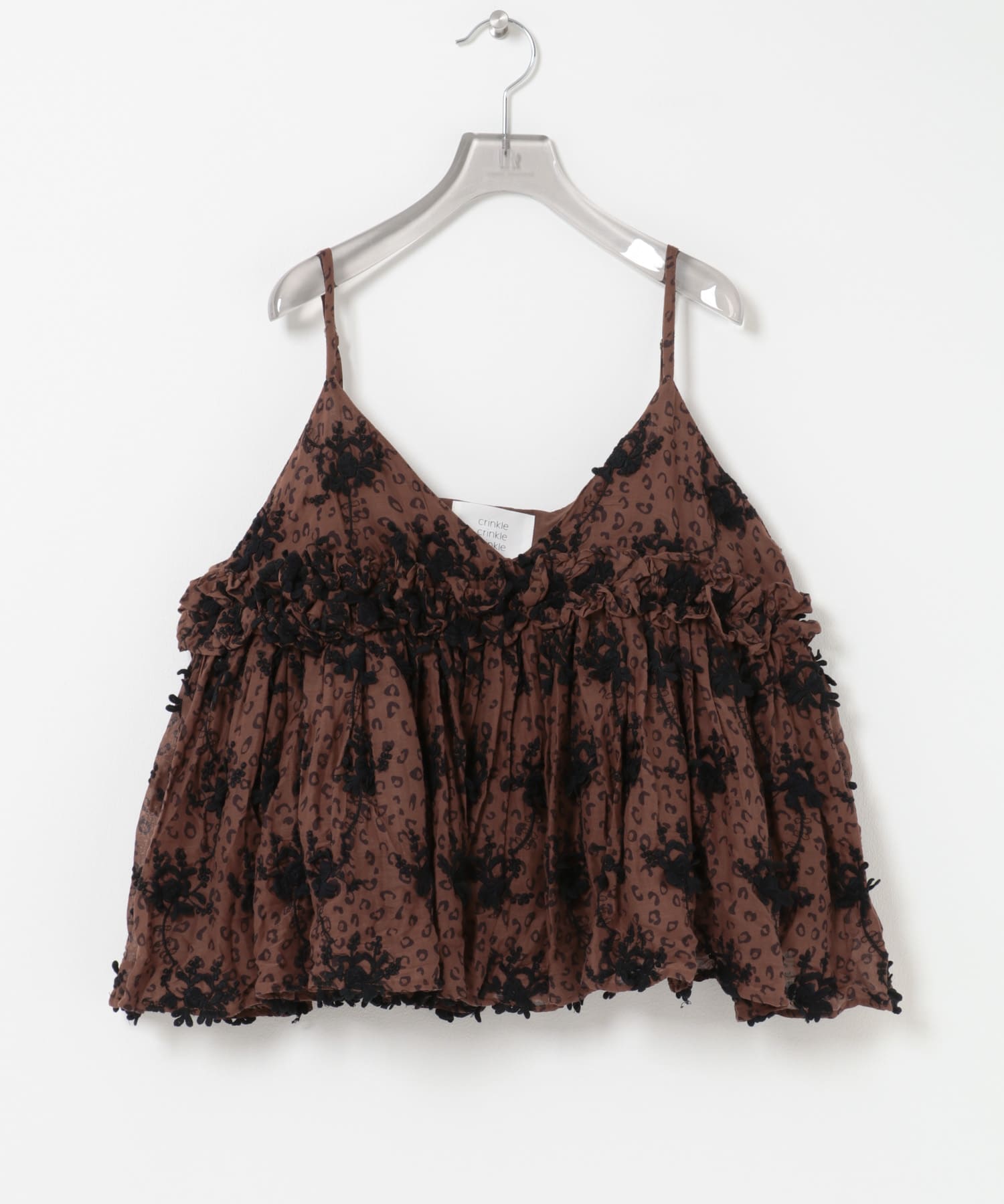 crinkle crinkle crinkle LEOPARD CAMI(Free BROWN): トップス｜URBAN