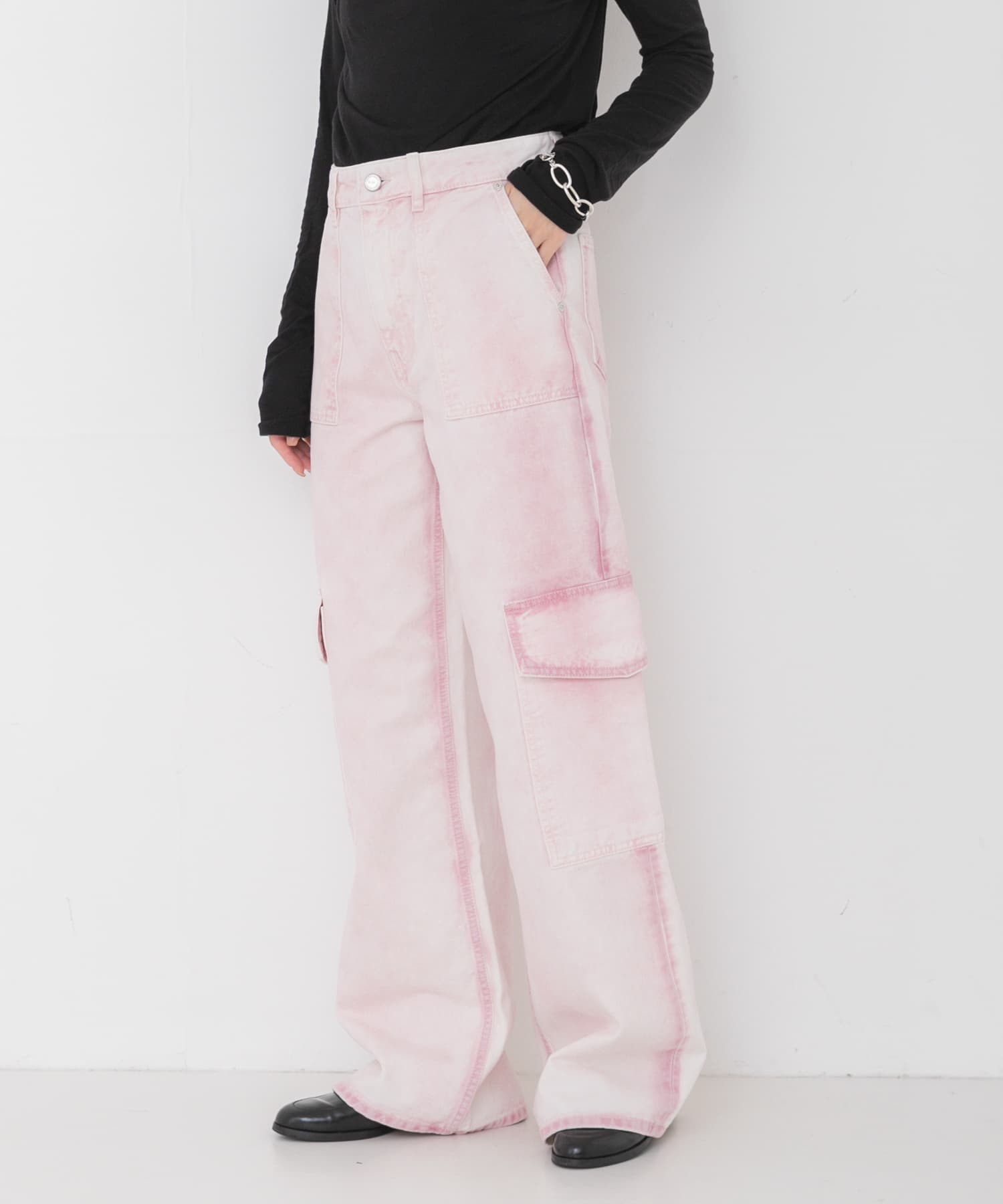GANNI SPRAY DENIM ANGI JEANS(26 PALE LILAC): ボトム｜URBAN