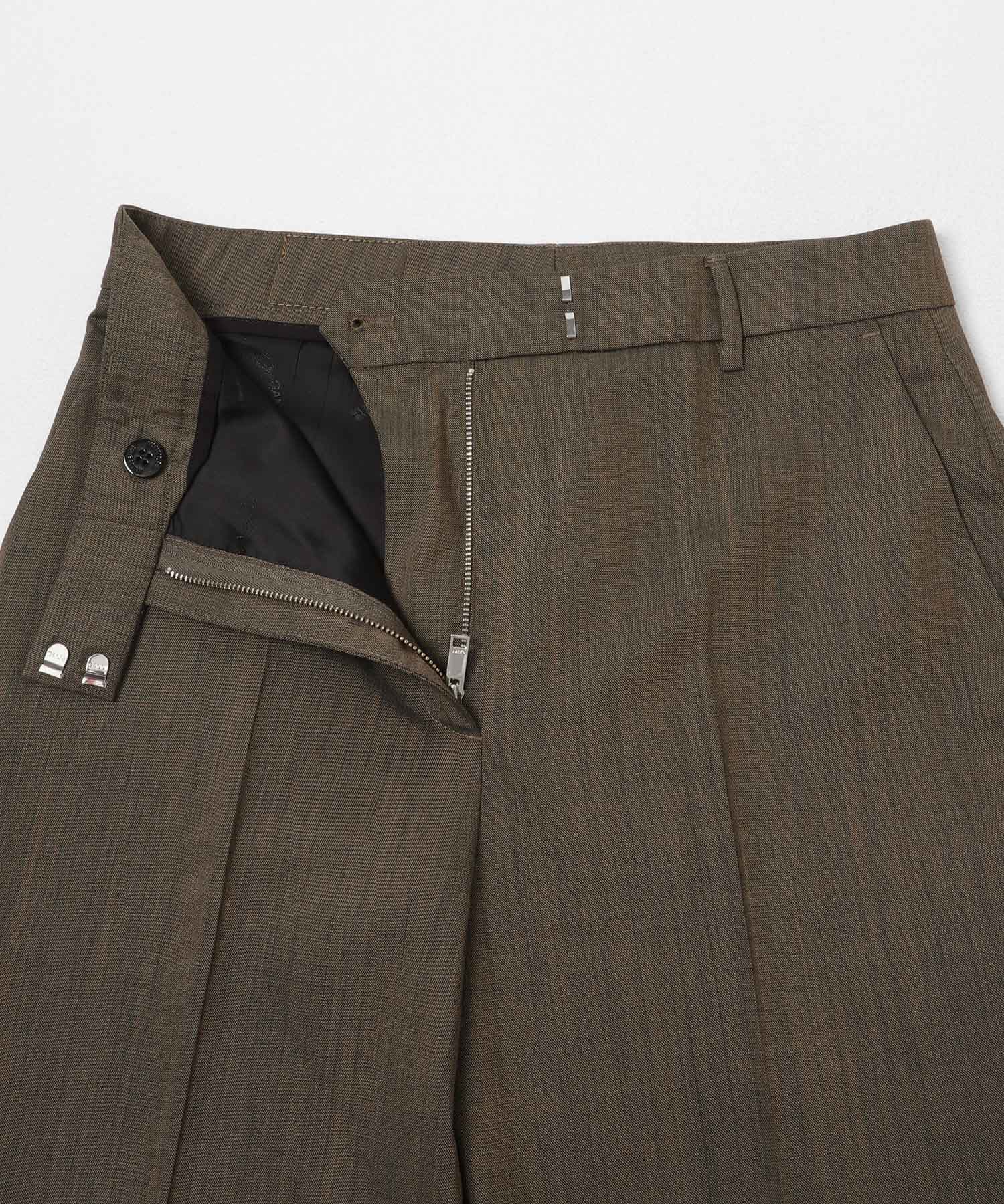 GANNI　WOOL MELANGE STRAIGHT PANTS CANTEEN 36