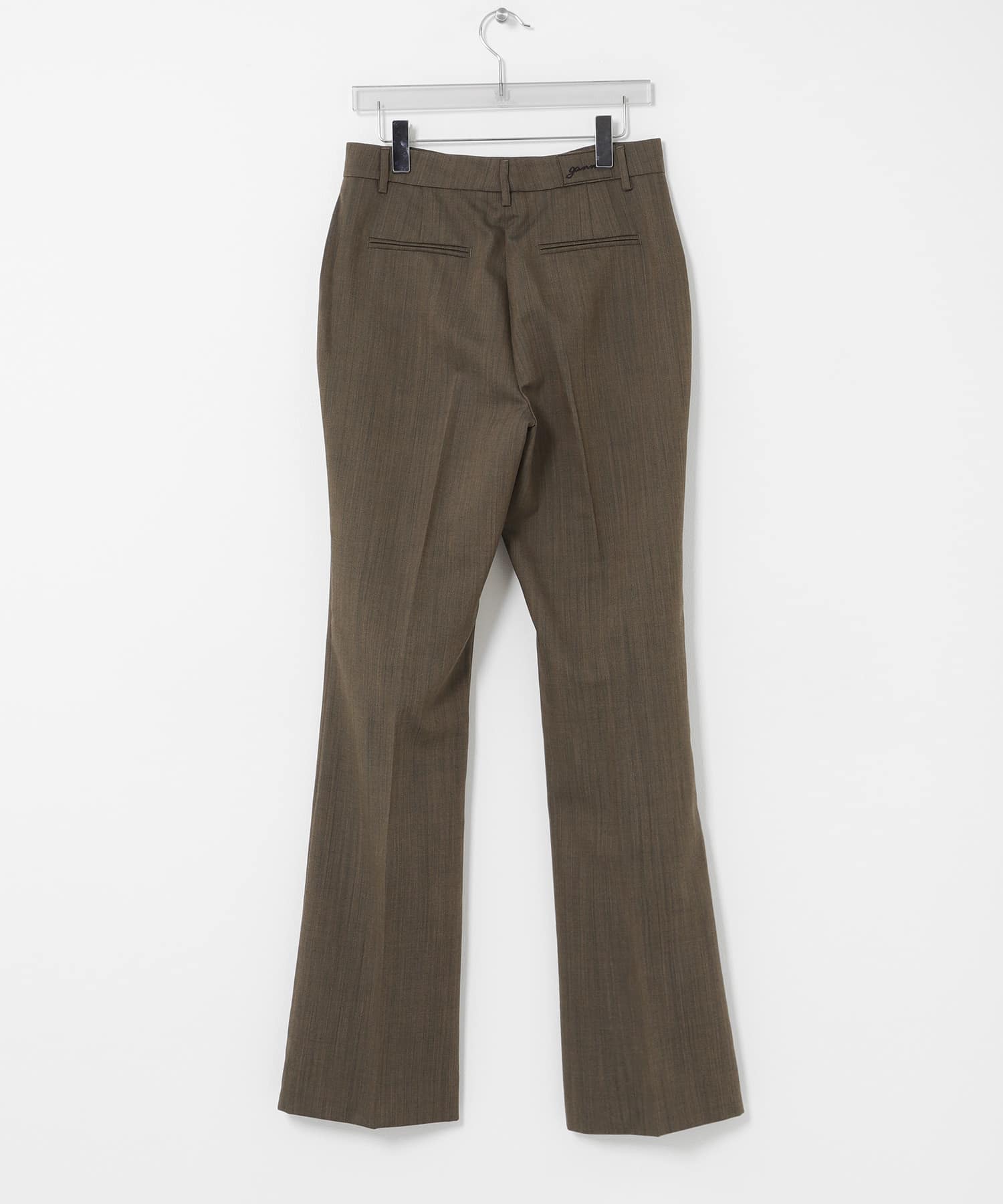 GANNI　WOOL MELANGE STRAIGHT PANTS CANTEEN 36