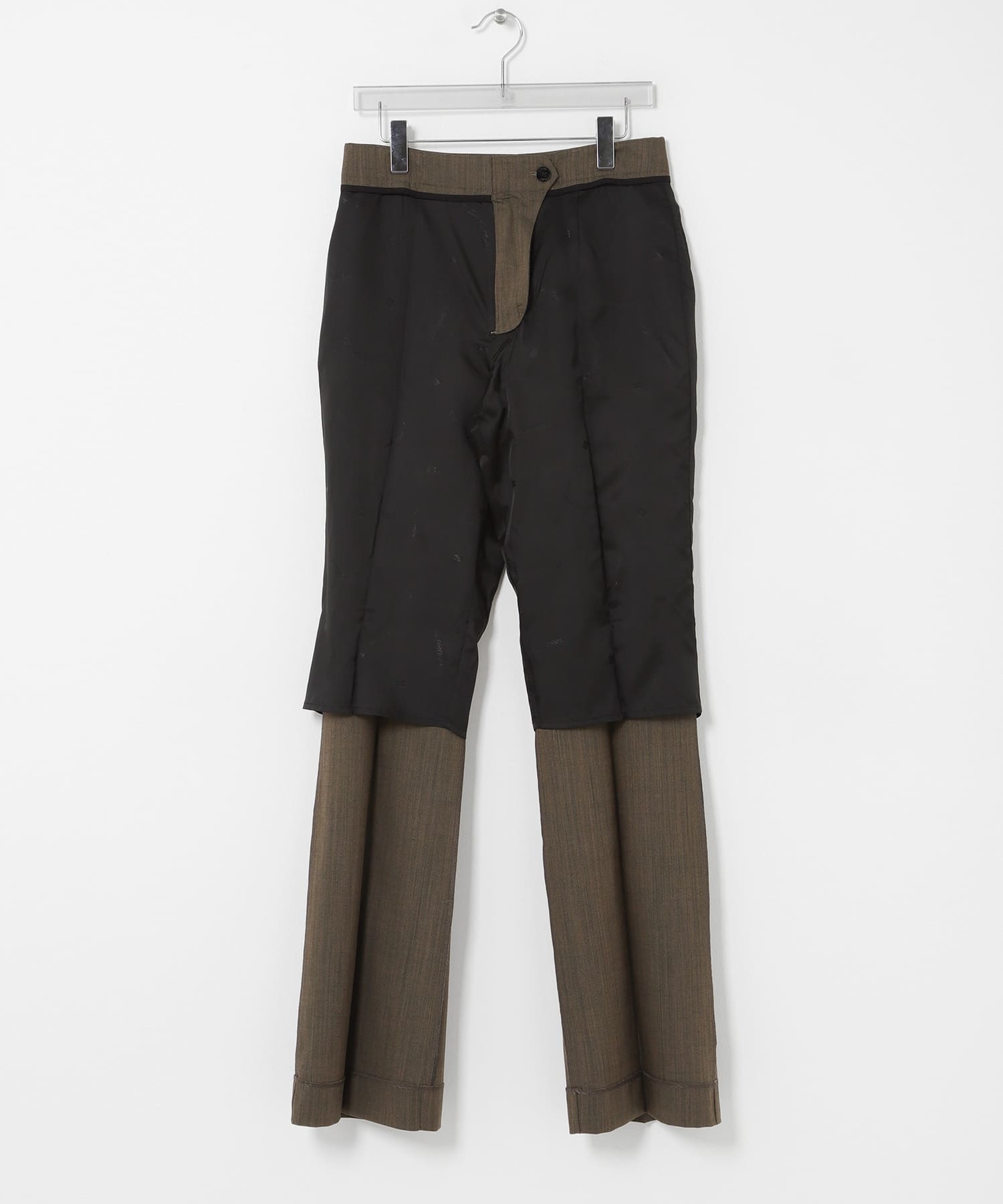 GANNI　WOOL MELANGE STRAIGHT PANTS CANTEEN 36