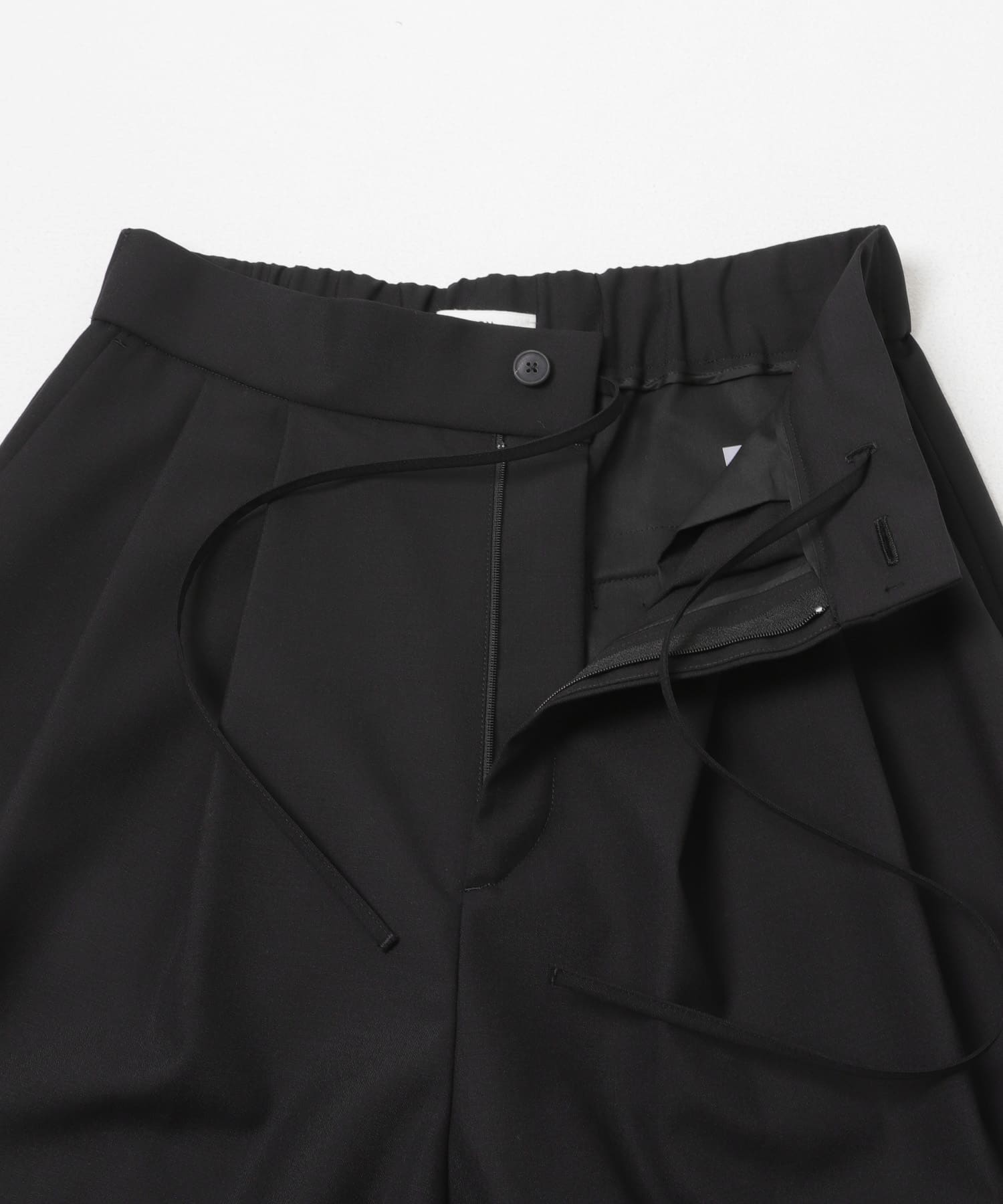 ATON　WOOL TROPICAL EASY PANTS BLACK 1
