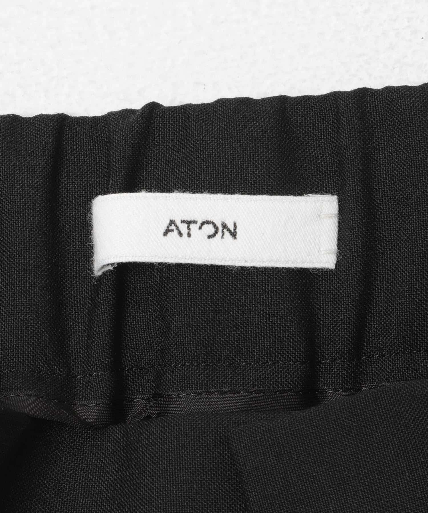 ATON　WOOL TROPICAL EASY PANTS BLACK 1