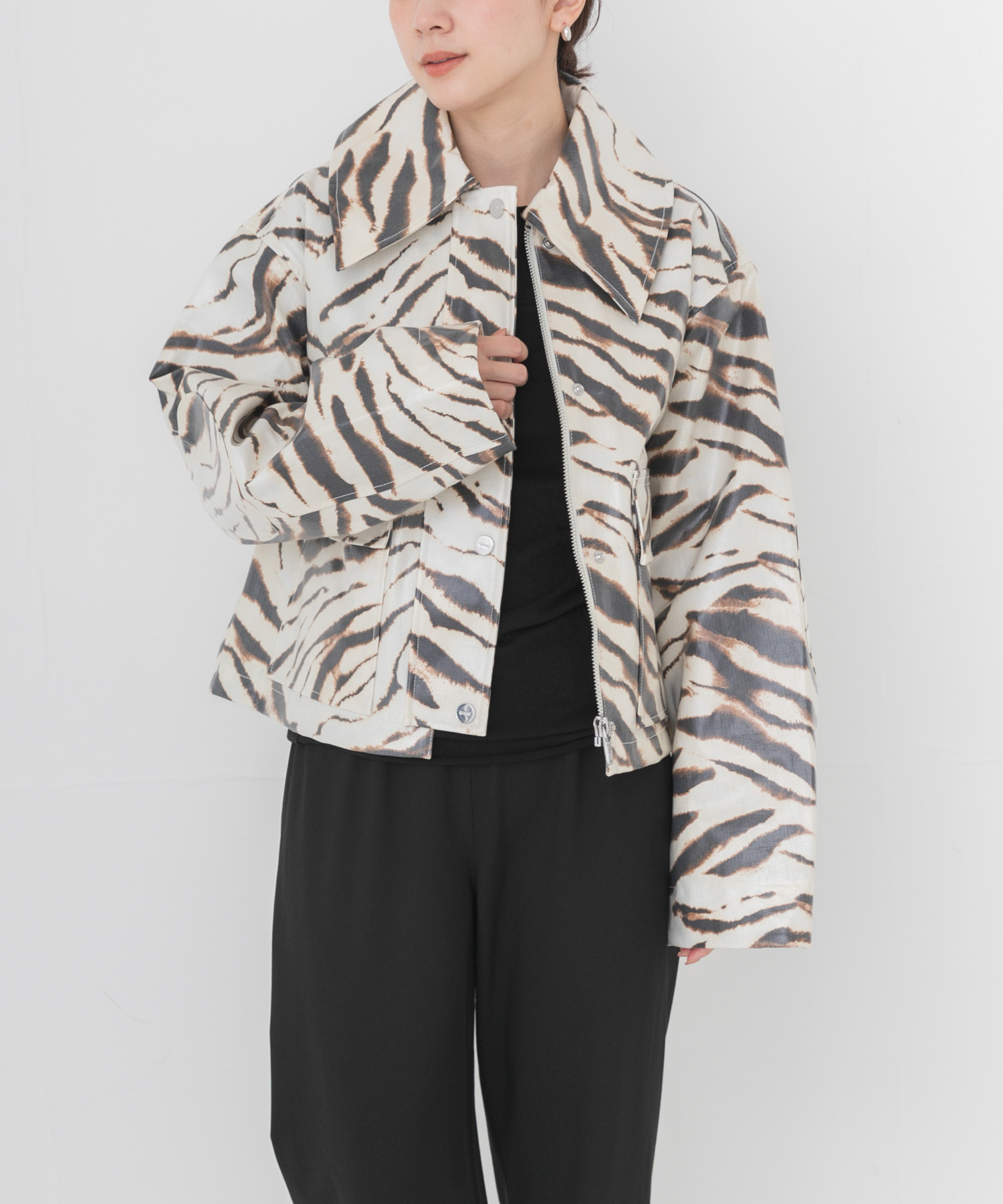 GANNI　PRINTED LAMINATED BARN JACKET
